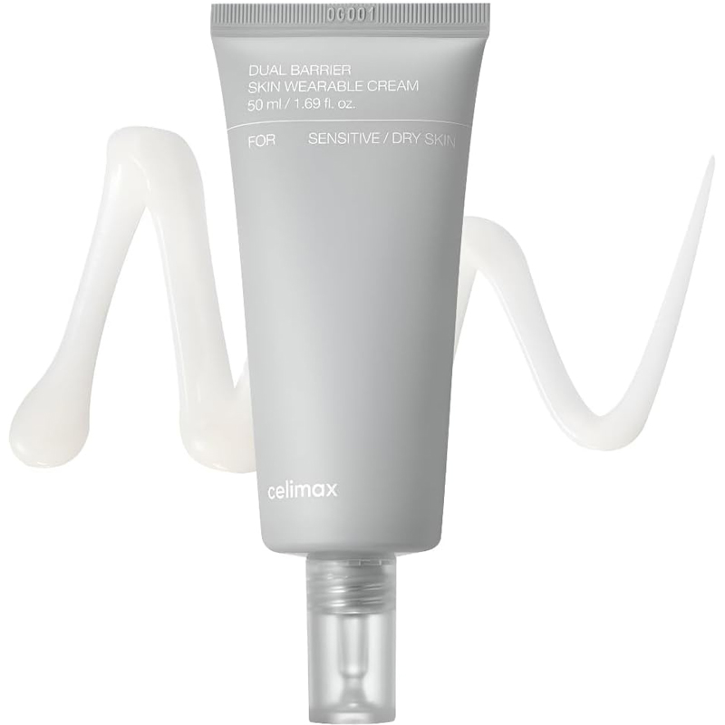 celimax Dual Barrier Skin Wearable Cream Long Lasting Cream Face Moisturizer with Ceramides Hyaluronic Acid Hydrating Soothing Repairing Day Night Cream 50ml