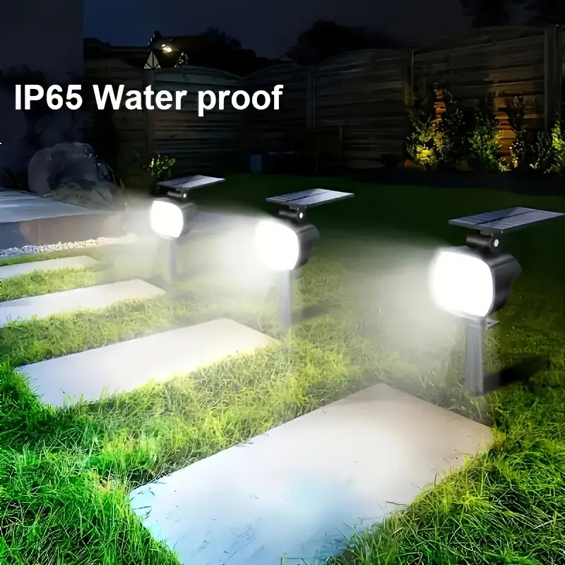 (2 PCS)   74 LED Solar Lawn Lights Outdoor with Light Senso 3 Color Temperature Lamp Decor for Garden Yard Solar Light