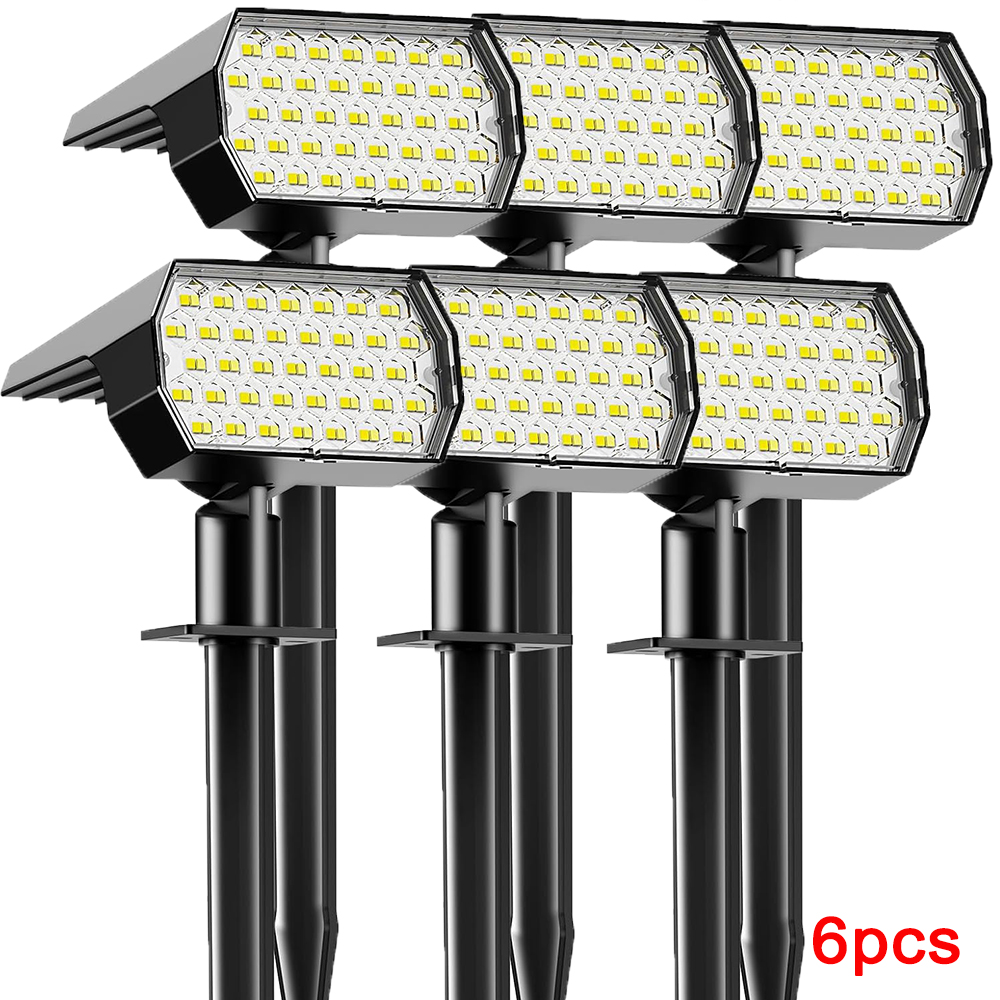 (2 PCS)   74 LED Solar Lawn Lights Outdoor with Light Senso 3 Color Temperature Lamp Decor for Garden Yard Solar Light