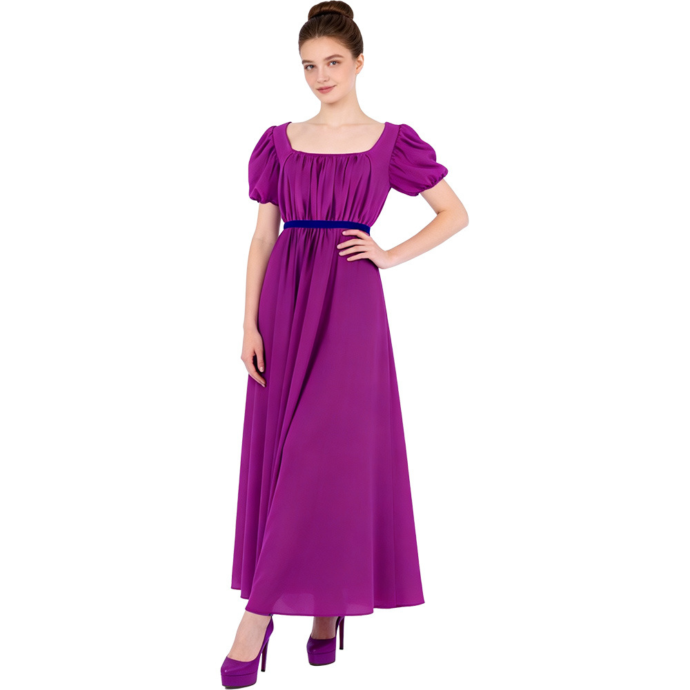 (2XL) Bridgerton Cosplay Costume Regency Dress High Waist Ball Gown Victorian Era Party Outfit for Girls Performance