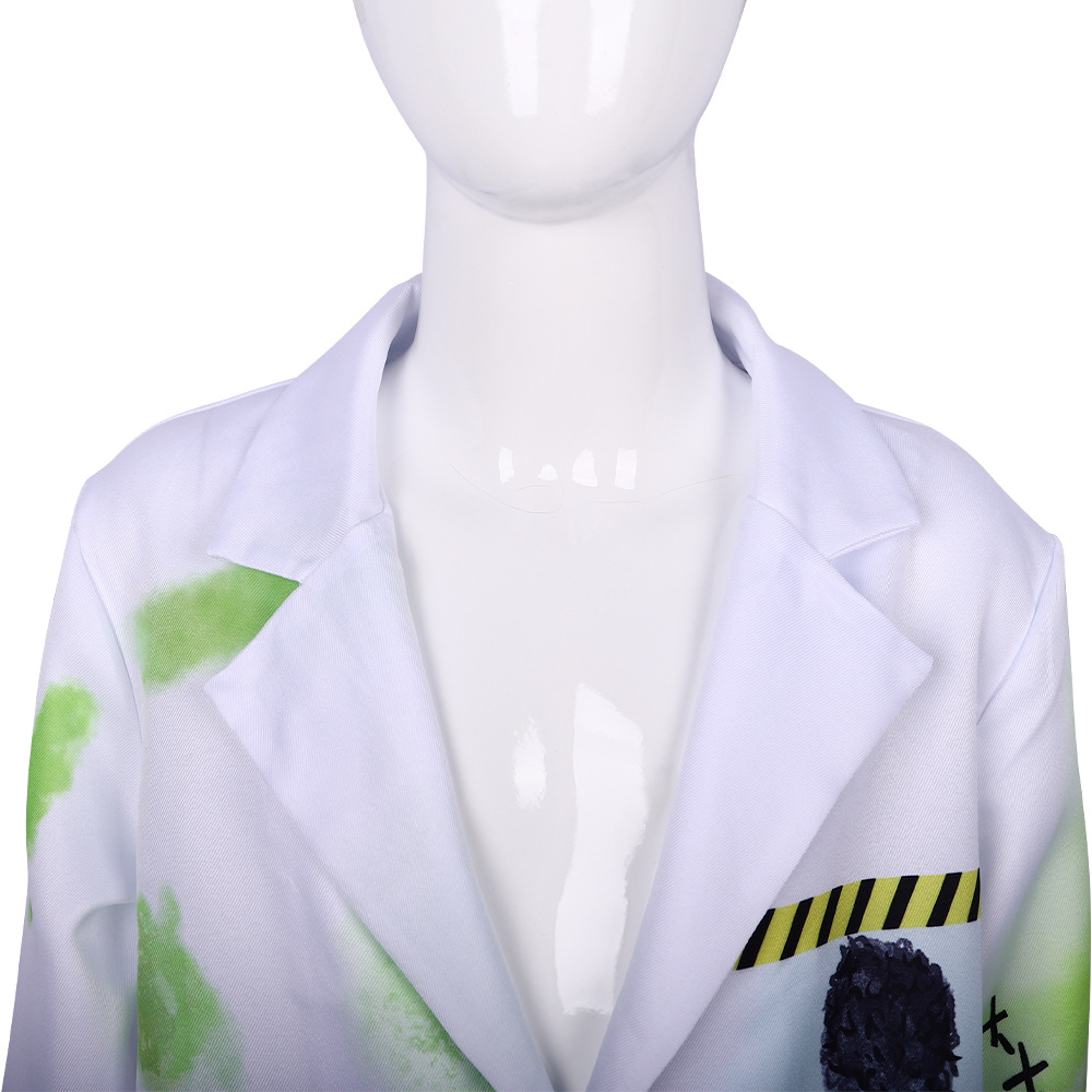(120CM) Kids Mad Scientist Costume Lab Coat Set for Halloween Kindergarten Party Stage Performance Roleplay