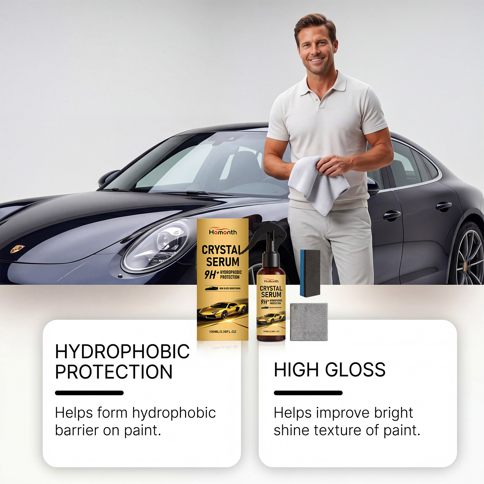 Car Ceramic Care Spray For Paint Cleaning Restoration And Gloss Enhancement All Paint Types