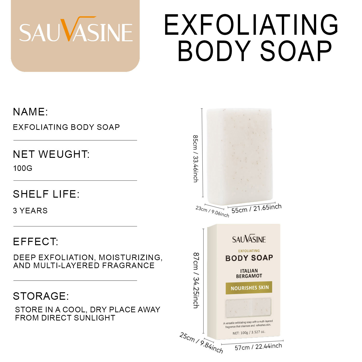 Exfoliating Body Soap Deep Cleansing Handmade Shower Bath Bar For Daily Skin Renewal And Smoothing