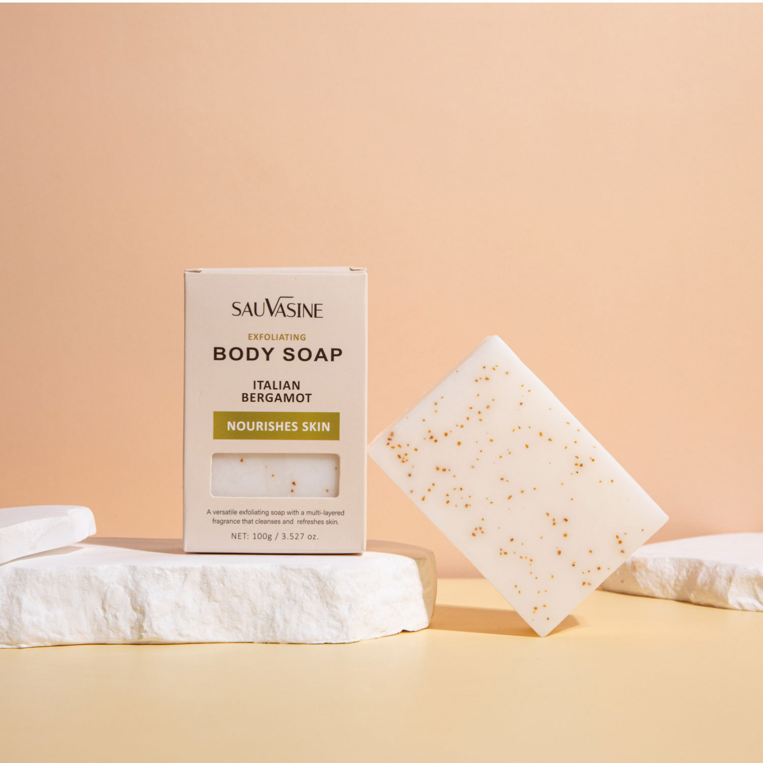 Exfoliating Body Soap Deep Cleansing Handmade Shower Bath Bar For Daily Skin Renewal And Smoothing
