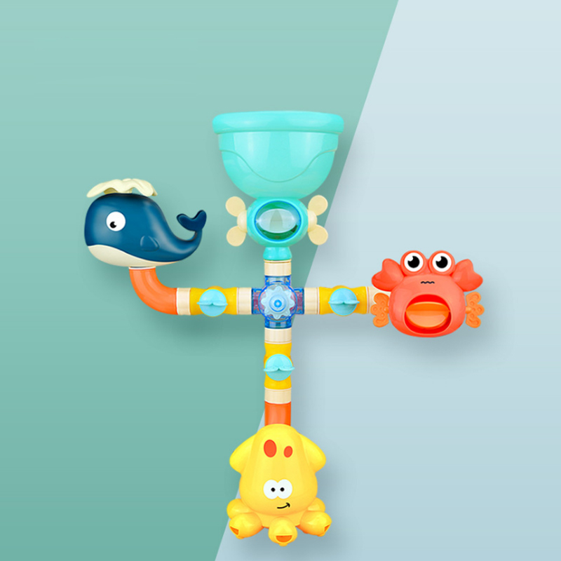 (3pcs without box) Baby Bath Toys Bathtub DIY Pipes Tubes Bath Time Water Game Spray Swimming Bathroom Toys for Toddlers Kids Gifts Birthday Gift