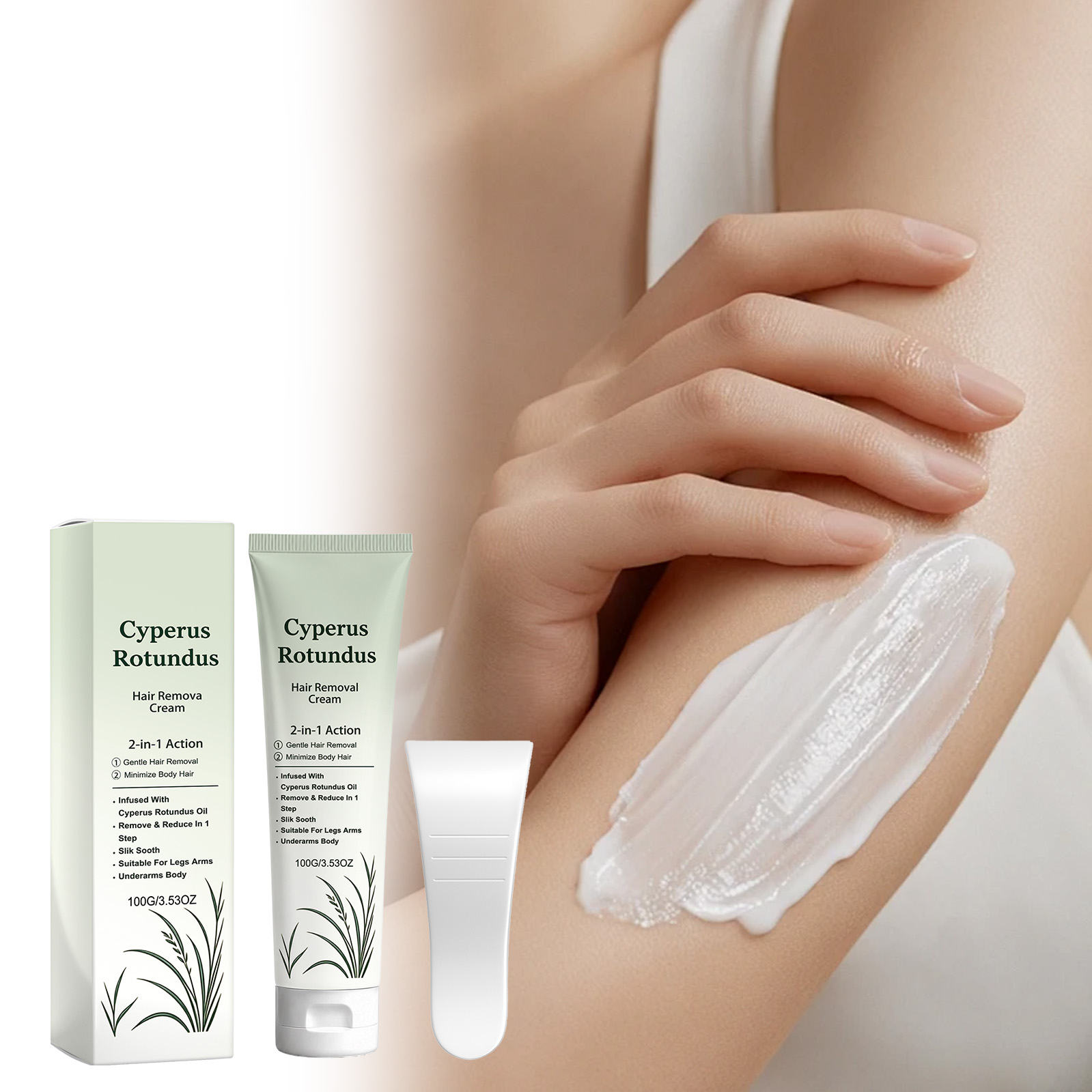 Cyperus Rotundus Hair Removal Cream Daily Mild Cleansing Moisturizing Nourishing Delicate Skin Body Limbs Depilation Care Ointment
