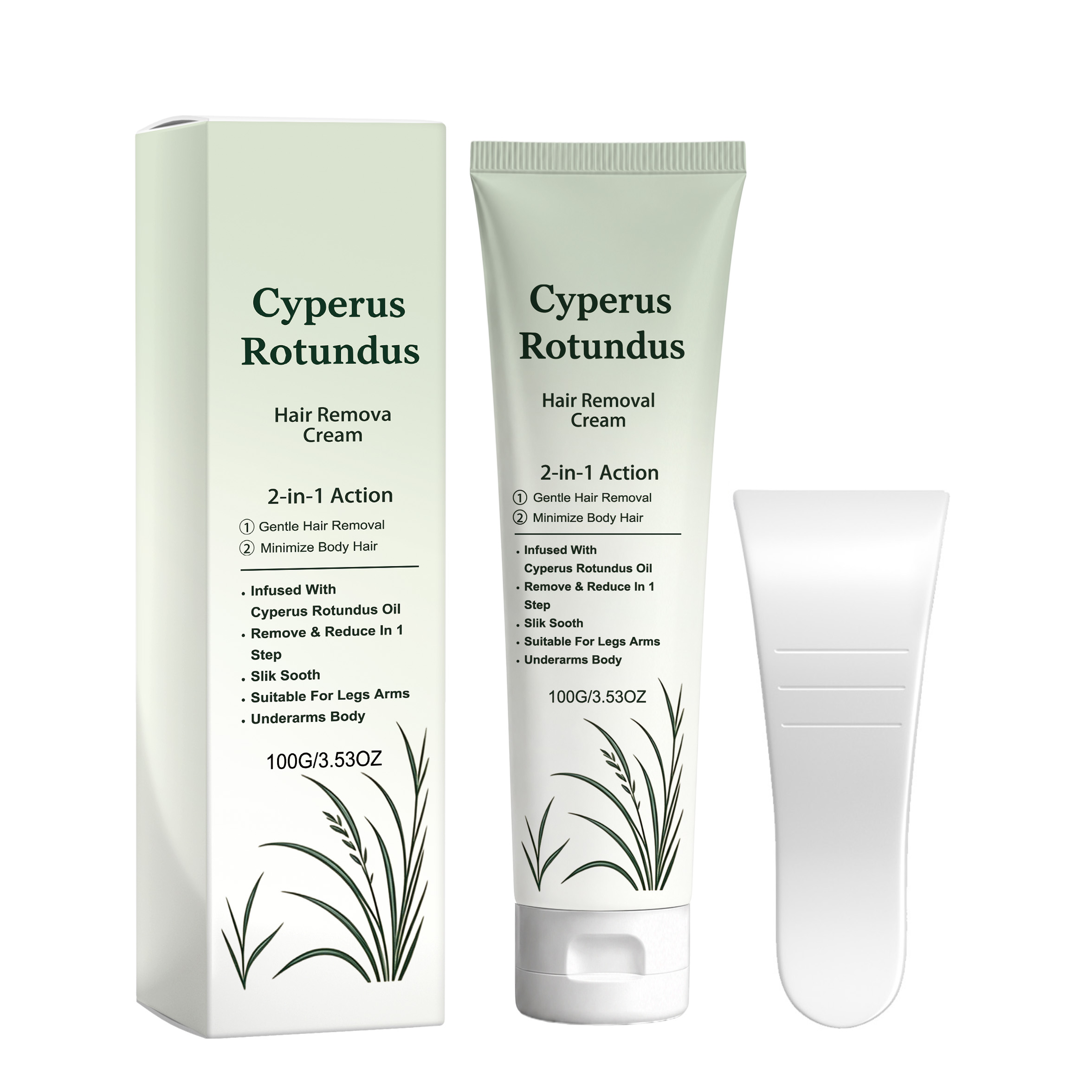 Cyperus Rotundus Hair Removal Cream Daily Mild Cleansing Moisturizing Nourishing Delicate Skin Body Limbs Depilation Care Ointment