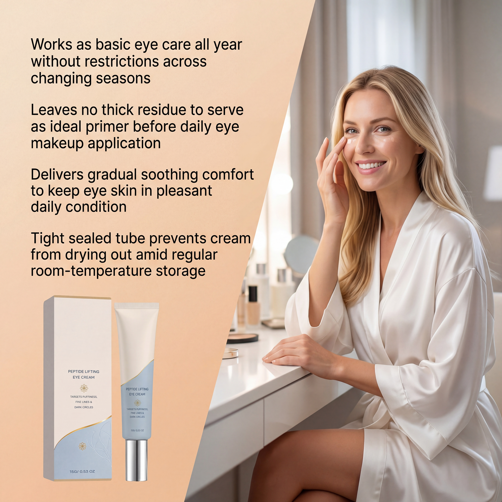 Eye Cream Mild Ingredients Light Texture Hydrating Soft Moisturizing Care Daily Massage Around Eye Skin Smear