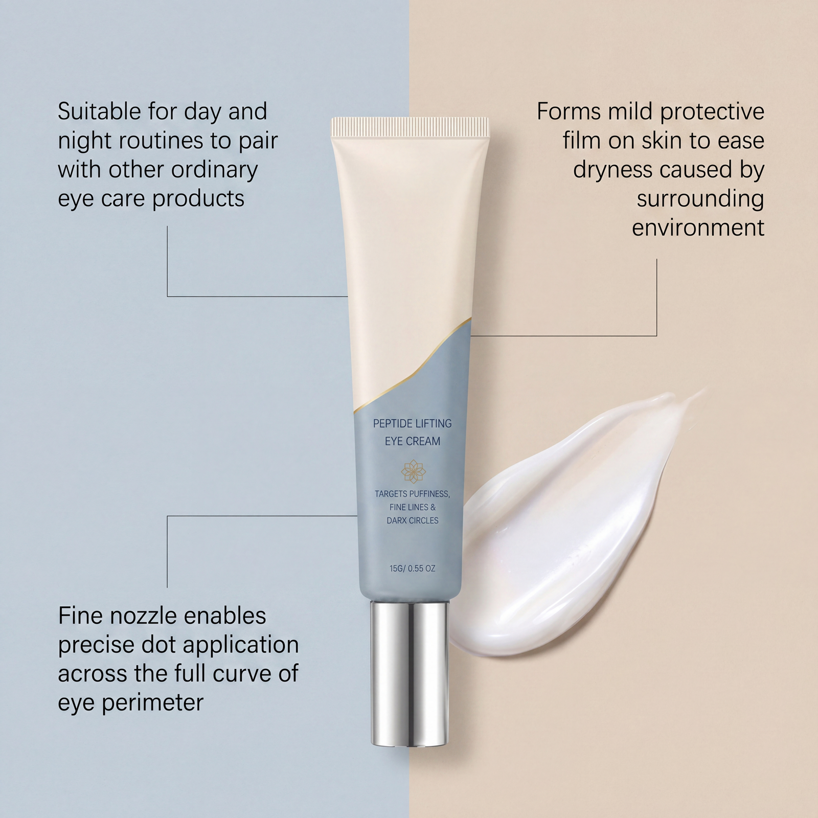 Eye Cream Mild Ingredients Light Texture Hydrating Soft Moisturizing Care Daily Massage Around Eye Skin Smear