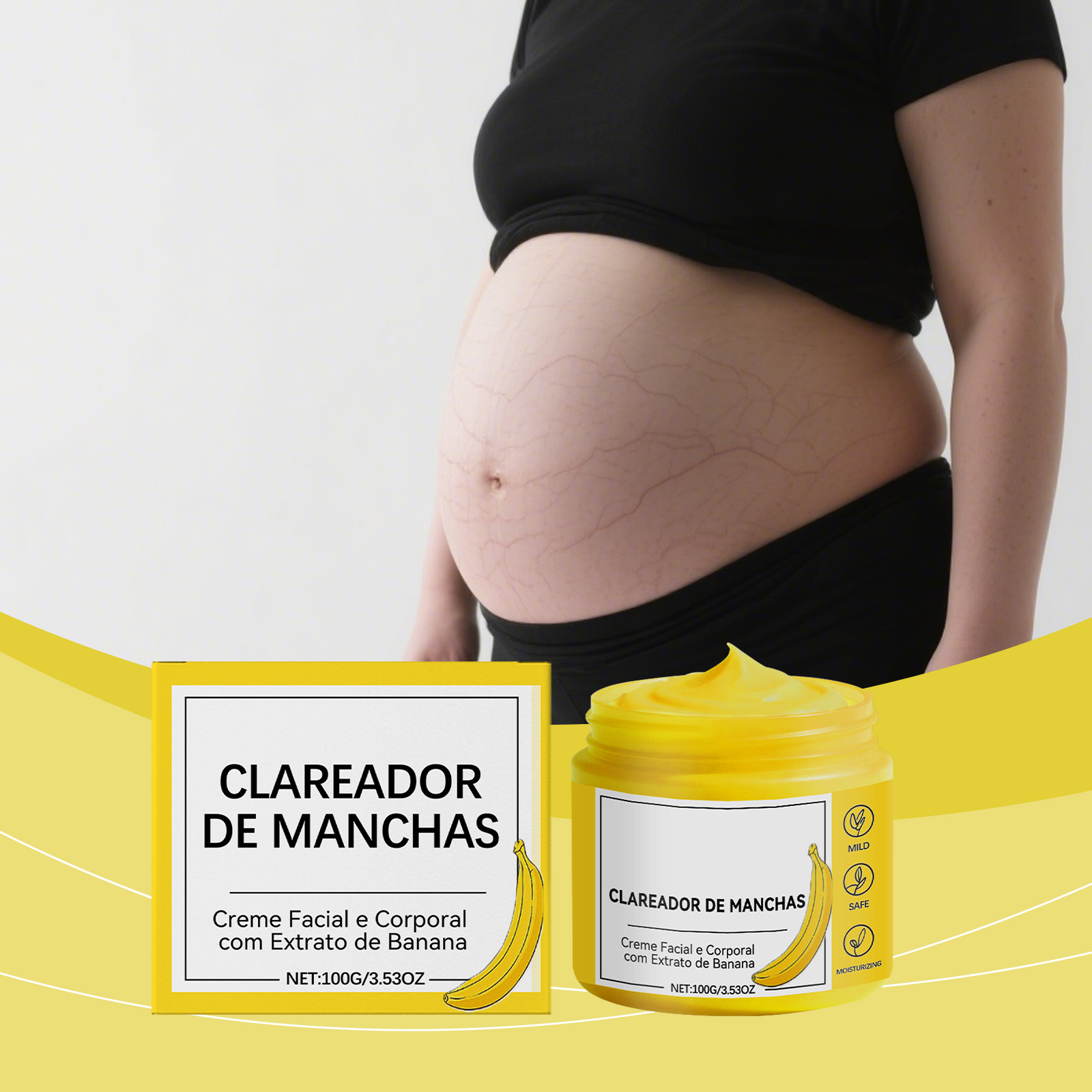 Banana Nourishing Moisturizing Cream Mild Ingredients Hydrate Moisturize Soft Smooth Whole Body Skin Daily Care Lotion
