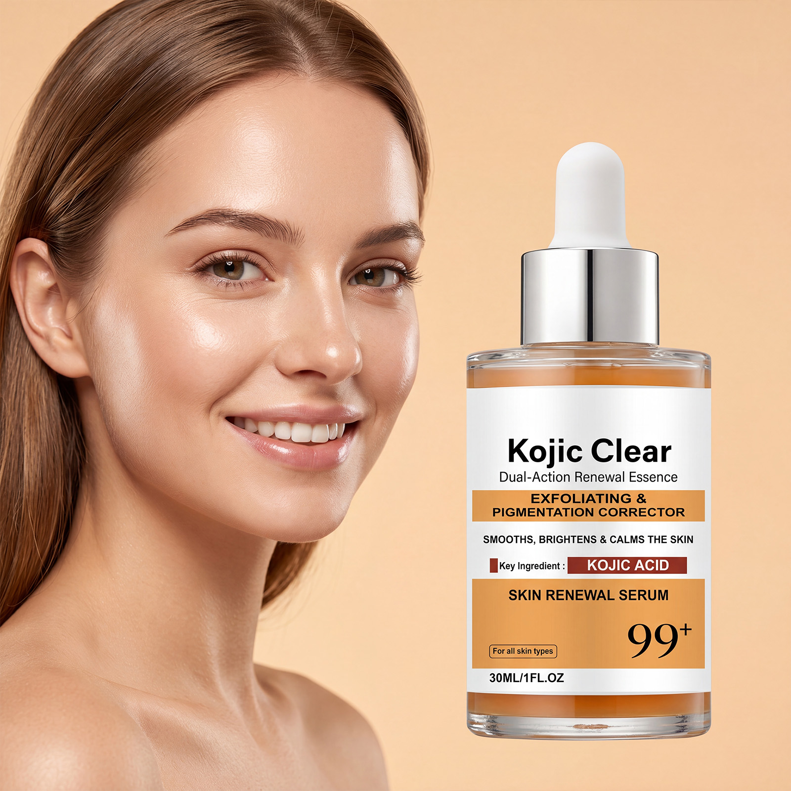 Kojic Brightening Essence Liquid Smooth Delicate Even Luminous Moisturizing Hydrating Nourishing Repair Facial Skin Daily Care