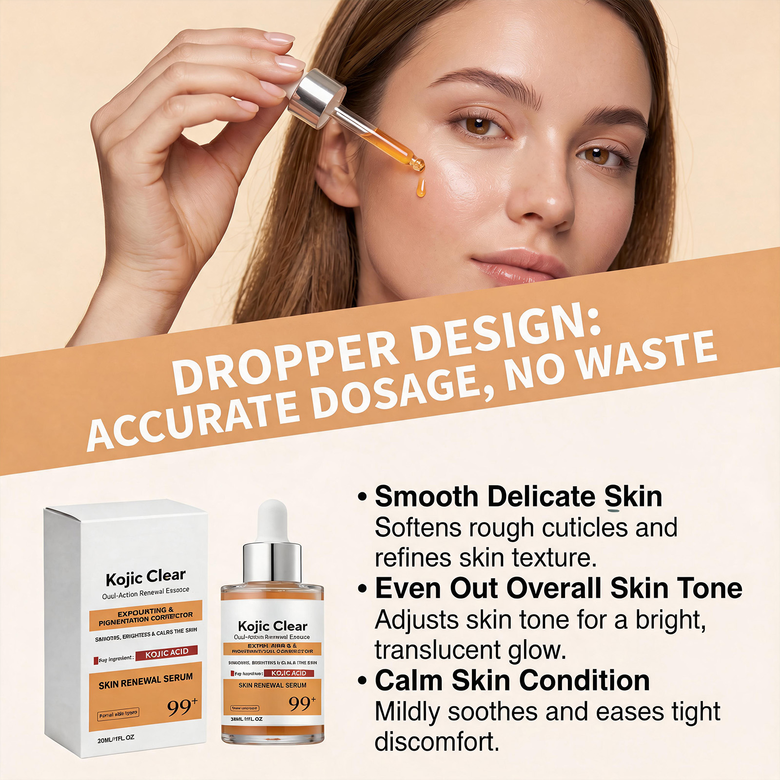 Kojic Brightening Essence Liquid Smooth Delicate Even Luminous Moisturizing Hydrating Nourishing Repair Facial Skin Daily Care