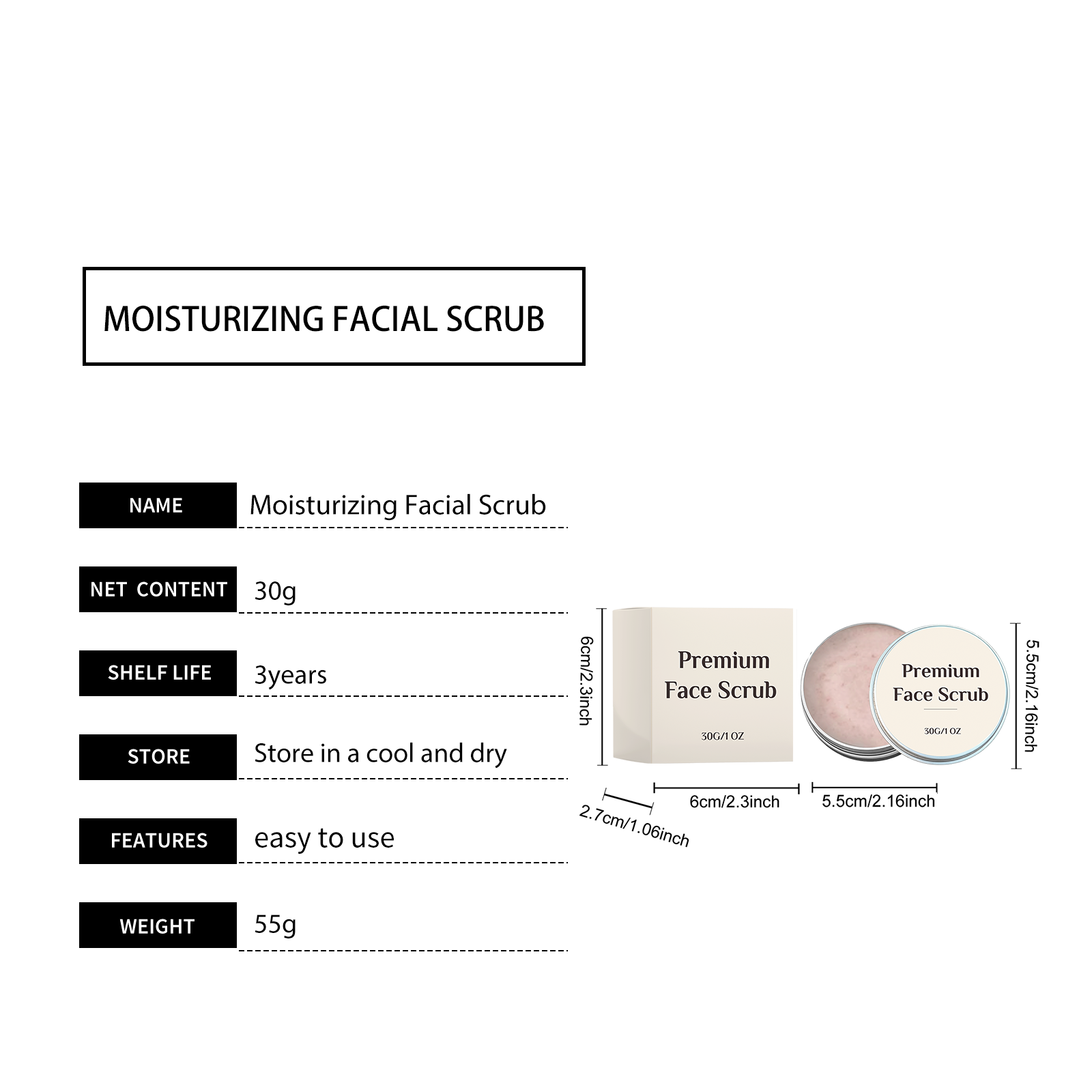 Facial Scrub Soft Moist Hydrate Care Refreshed Smooth Daily Clean Face Skin Cutin Pores