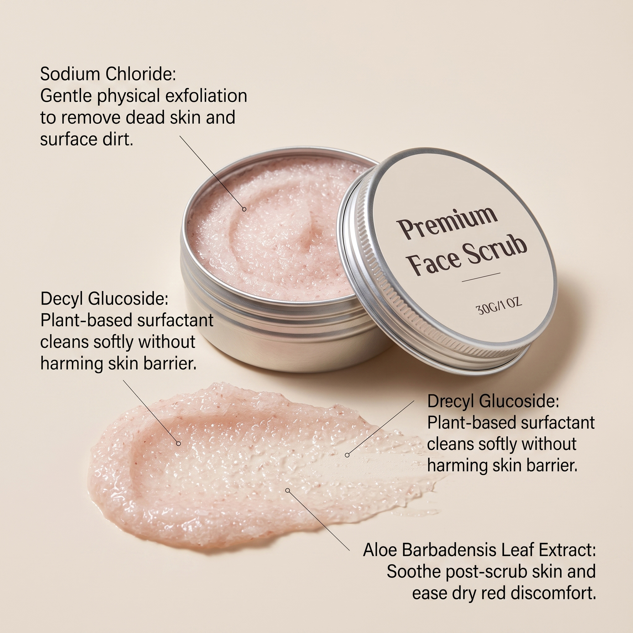 Facial Scrub Soft Moist Hydrate Care Refreshed Smooth Daily Clean Face Skin Cutin Pores