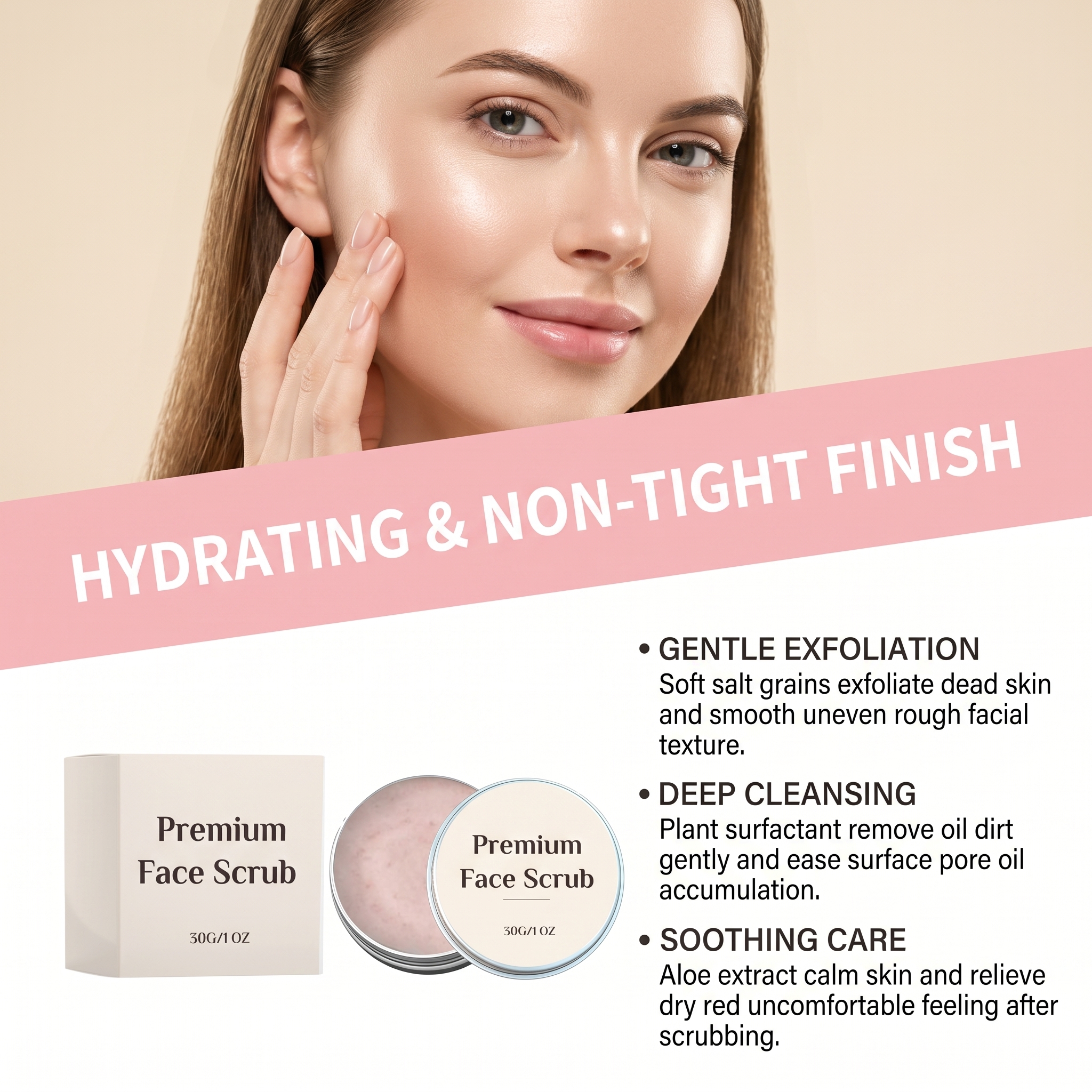 Facial Scrub Soft Moist Hydrate Care Refreshed Smooth Daily Clean Face Skin Cutin Pores