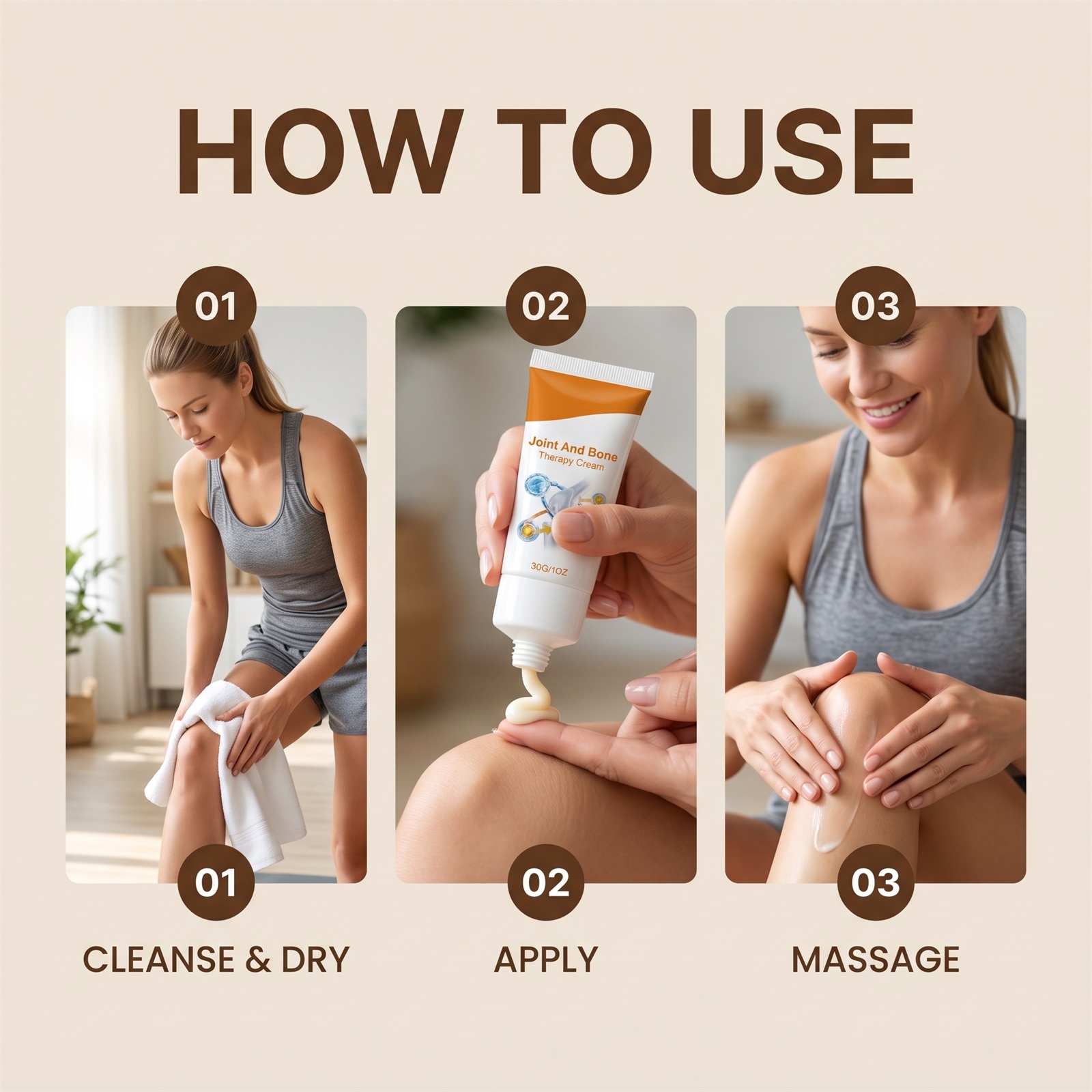 Joint Care Cream Mild Moisturizing For Body Joint Areas Post Workout Skin Surface Daily Care