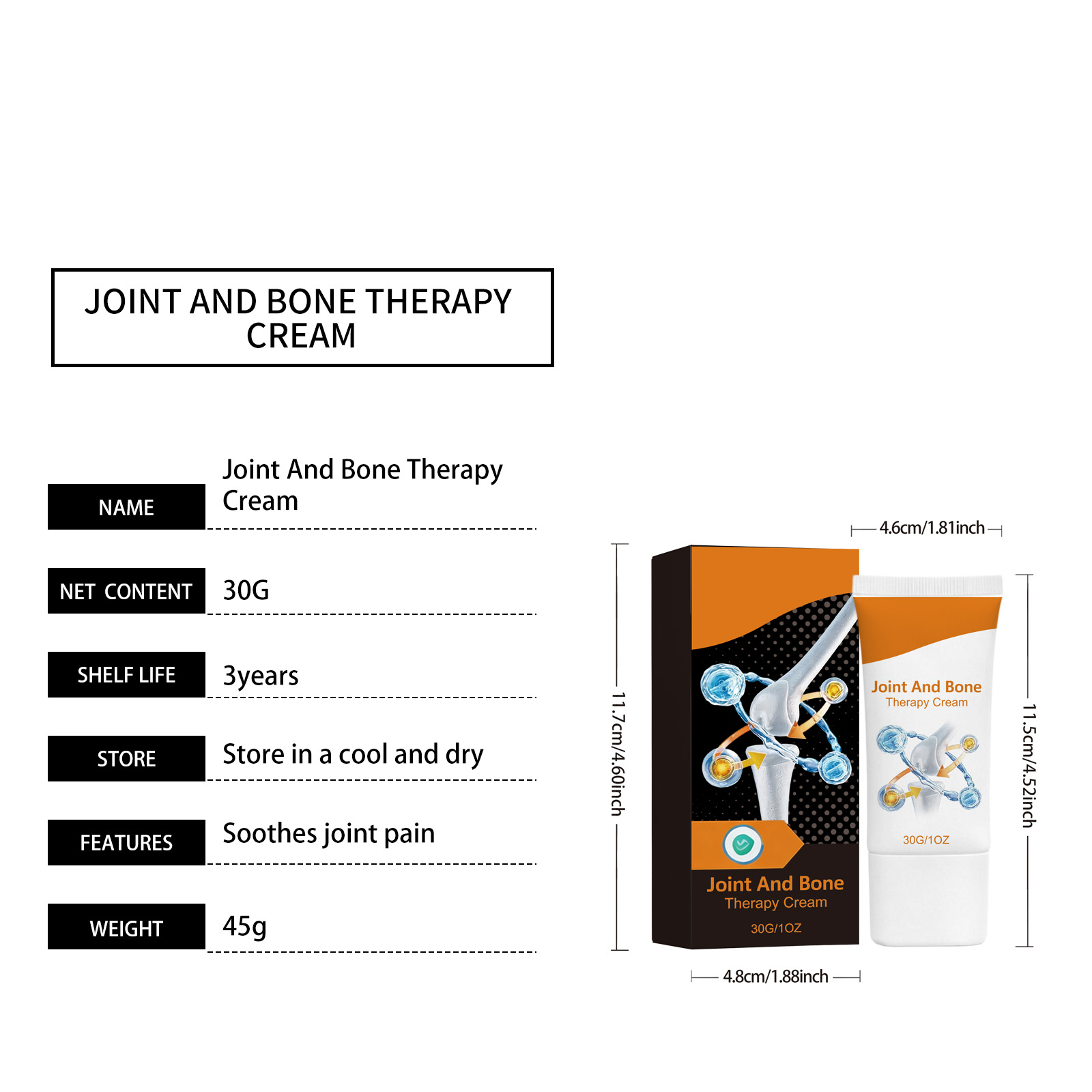 Joint Care Cream Mild Moisturizing For Body Joint Areas Post Workout Skin Surface Daily Care