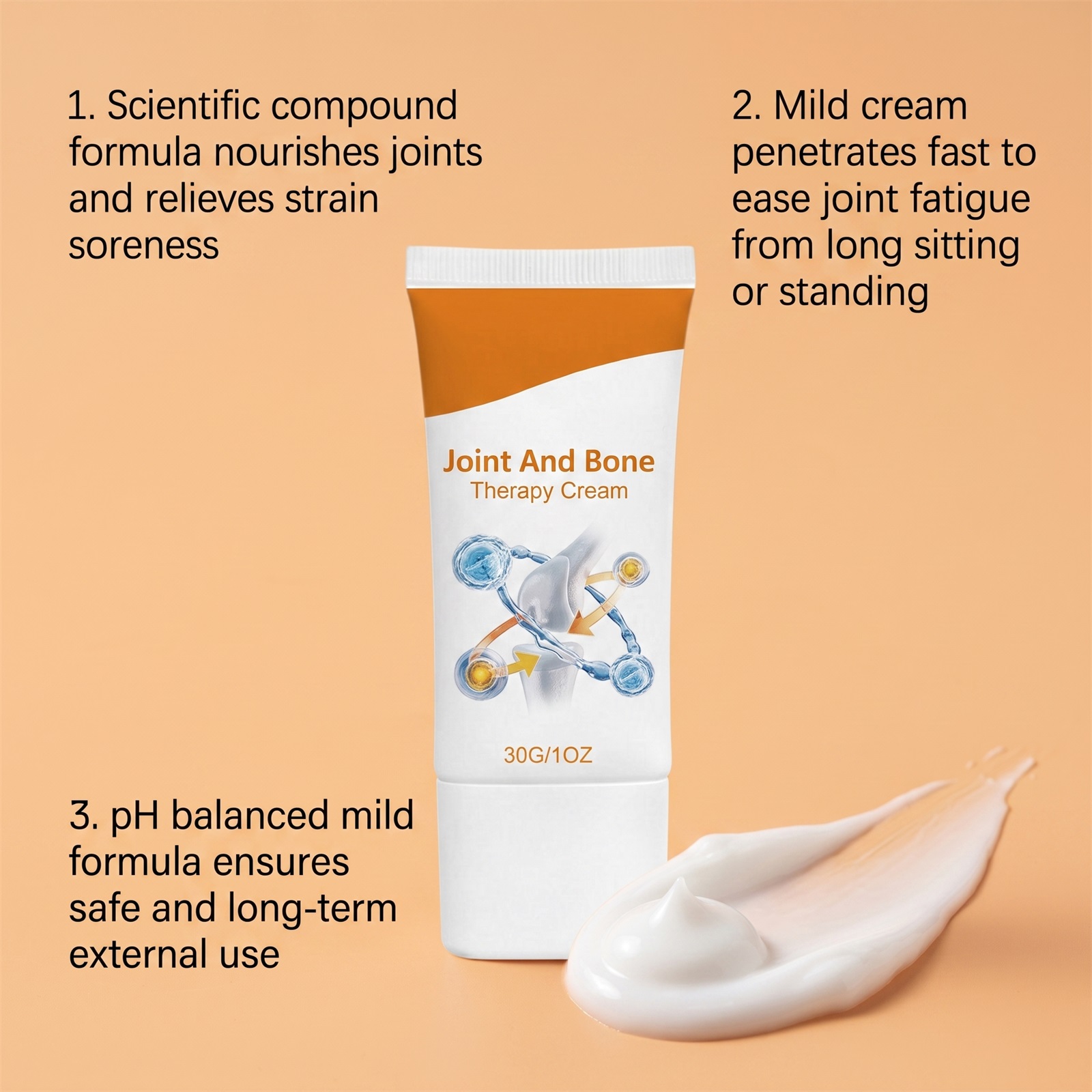 Joint Care Cream Mild Moisturizing For Body Joint Areas Post Workout Skin Surface Daily Care