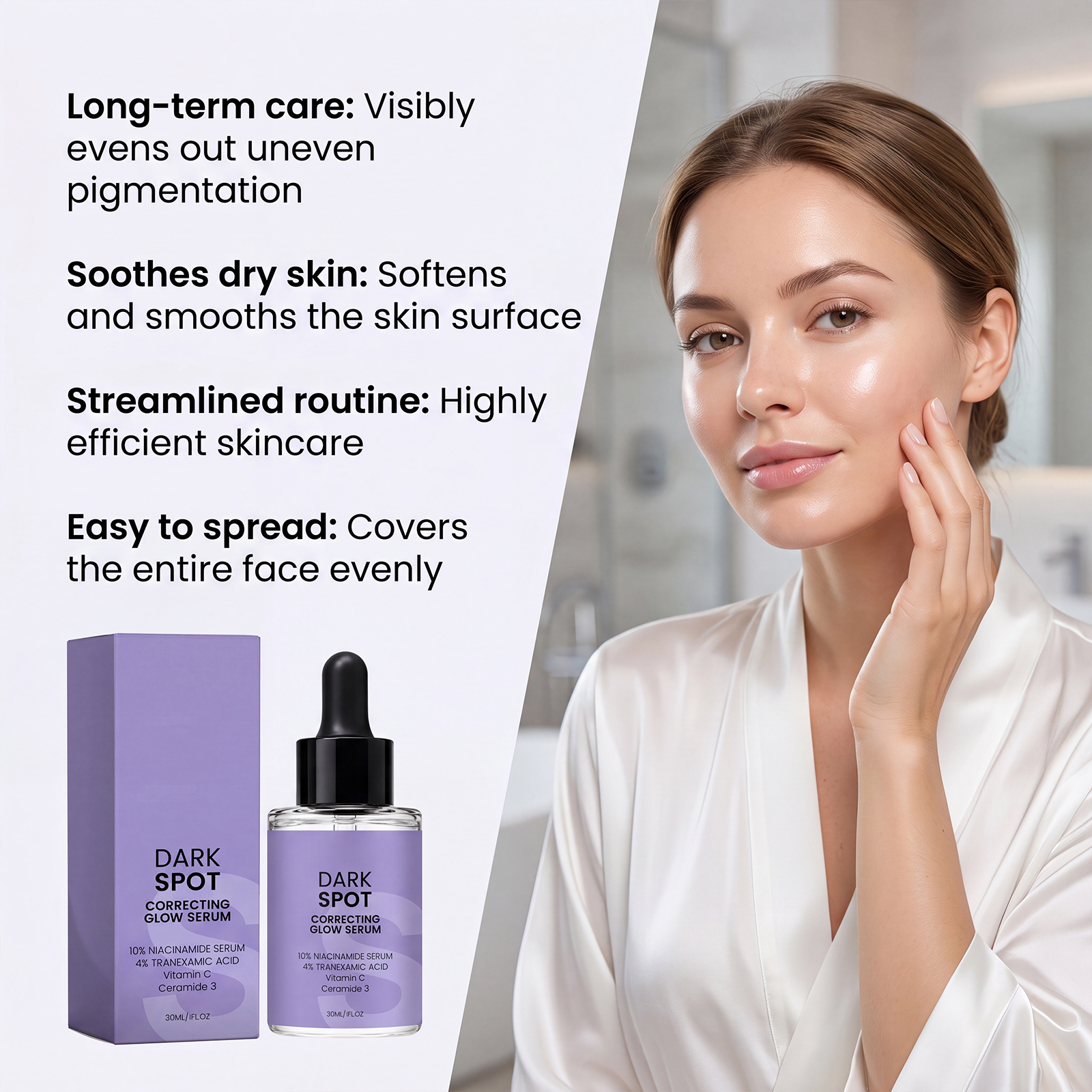 Brightening Facial Essence Liquid Moisturizing Hydrating Light Non Sticky Daily Long Lasting Skin Care