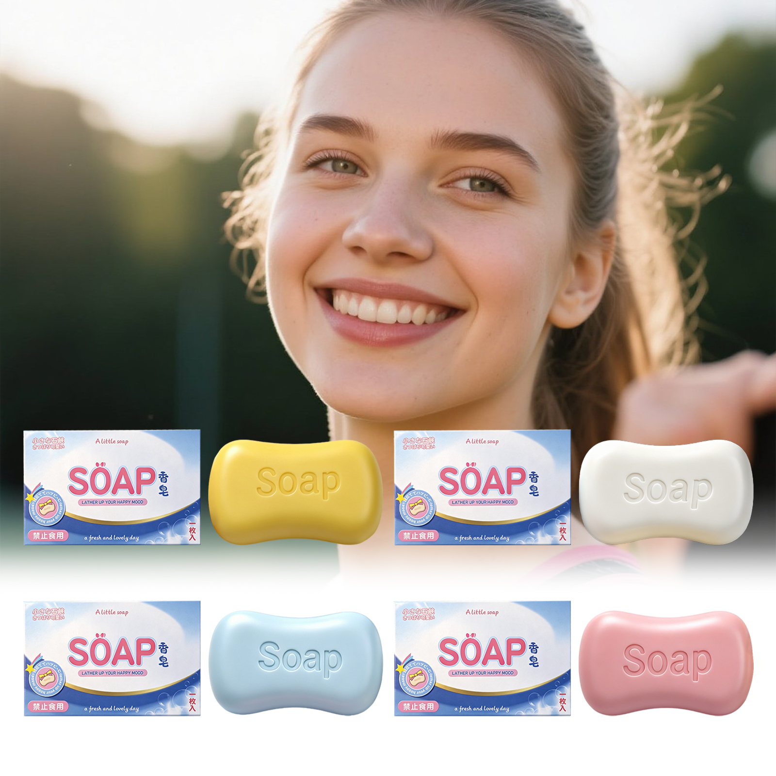 (Pink) Soap Squishy Toy Comfortable Touch Creative Squeeze Desktop Daily Relax Ornament For Pastime Play