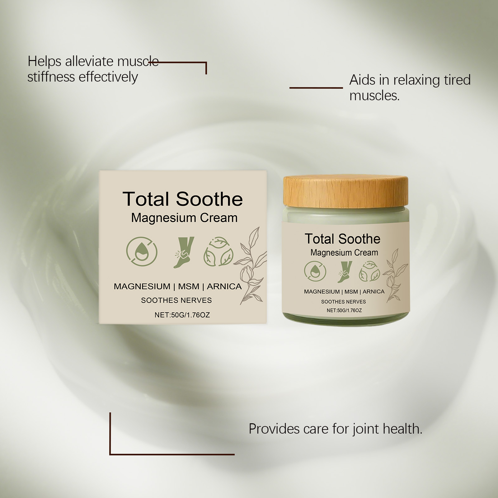 Body Magnesium Cream Mild Nourishing Daily Care For Body Joint Massage External Skin Treatment