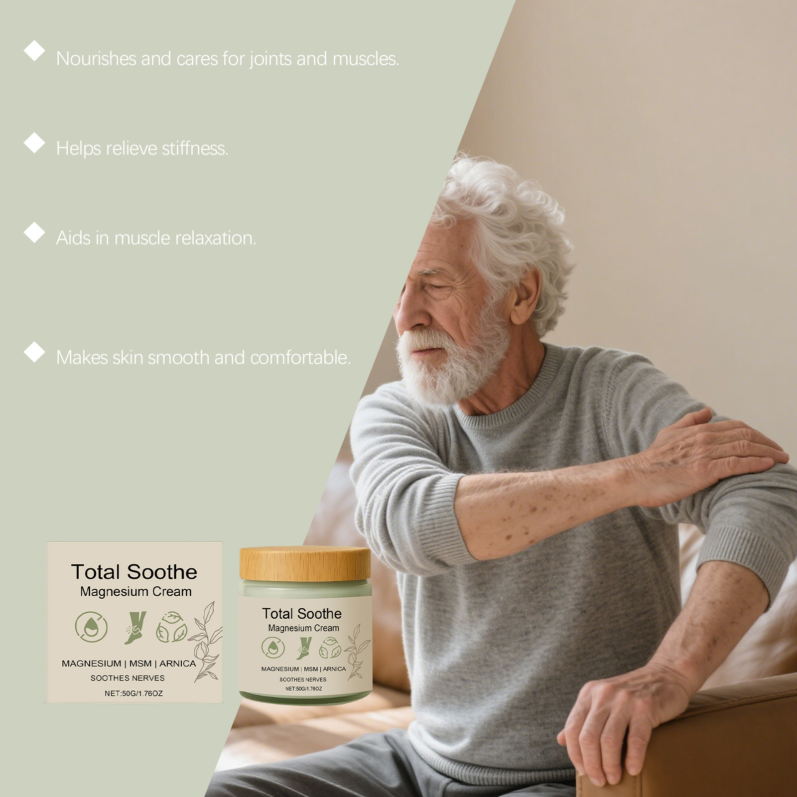 Body Magnesium Cream Mild Nourishing Daily Care For Body Joint Massage External Skin Treatment
