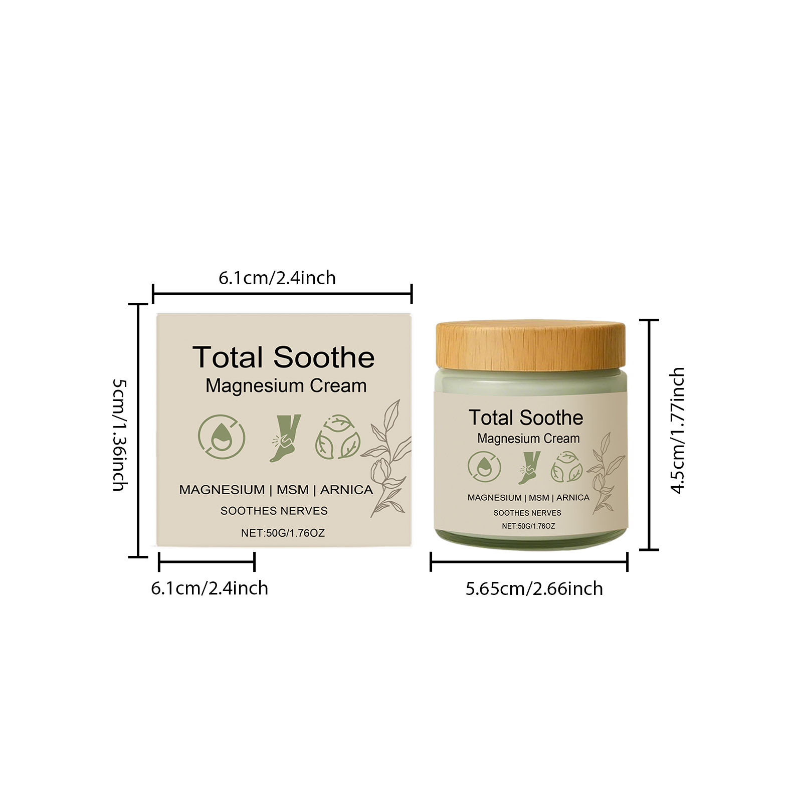 Body Magnesium Cream Mild Nourishing Daily Care For Body Joint Massage External Skin Treatment