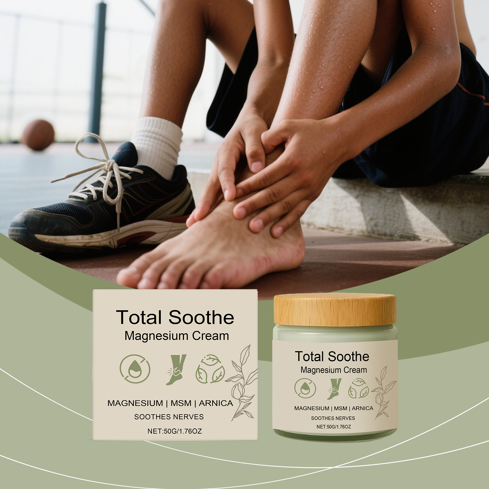 Body Magnesium Cream Mild Nourishing Daily Care For Body Joint Massage External Skin Treatment