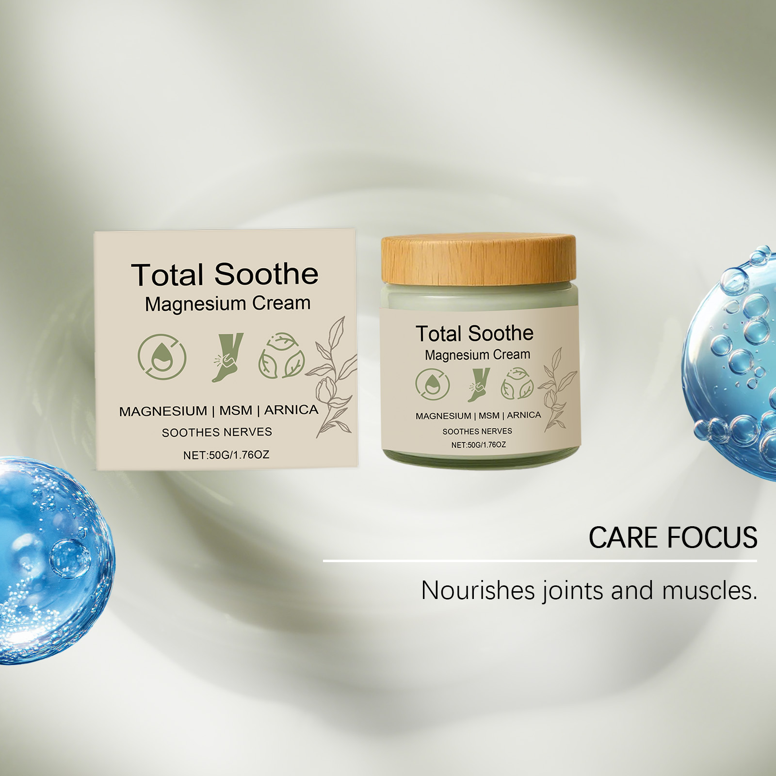 Body Magnesium Cream Mild Nourishing Daily Care For Body Joint Massage External Skin Treatment