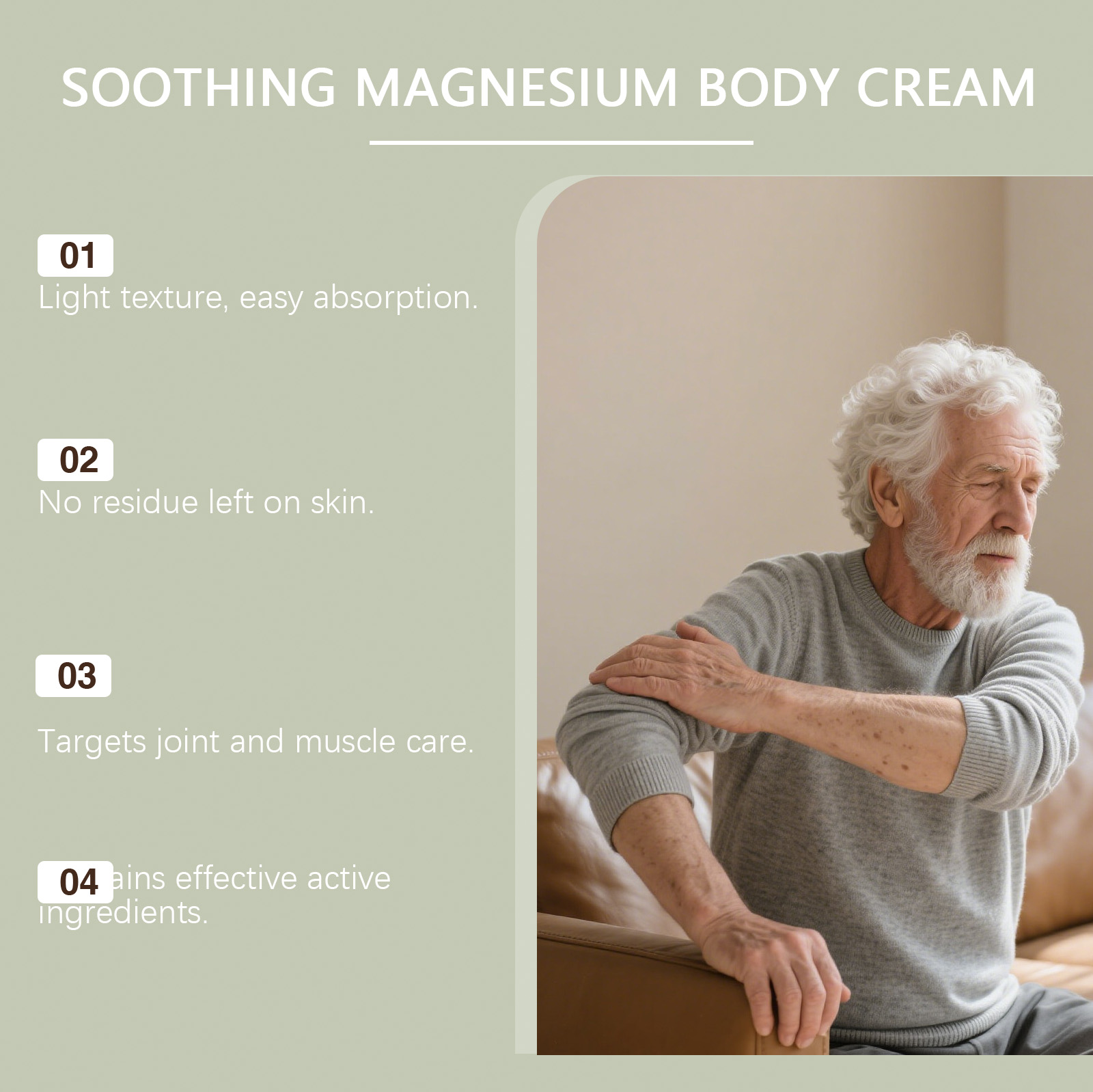 Body Magnesium Cream Mild Nourishing Daily Care For Body Joint Massage External Skin Treatment