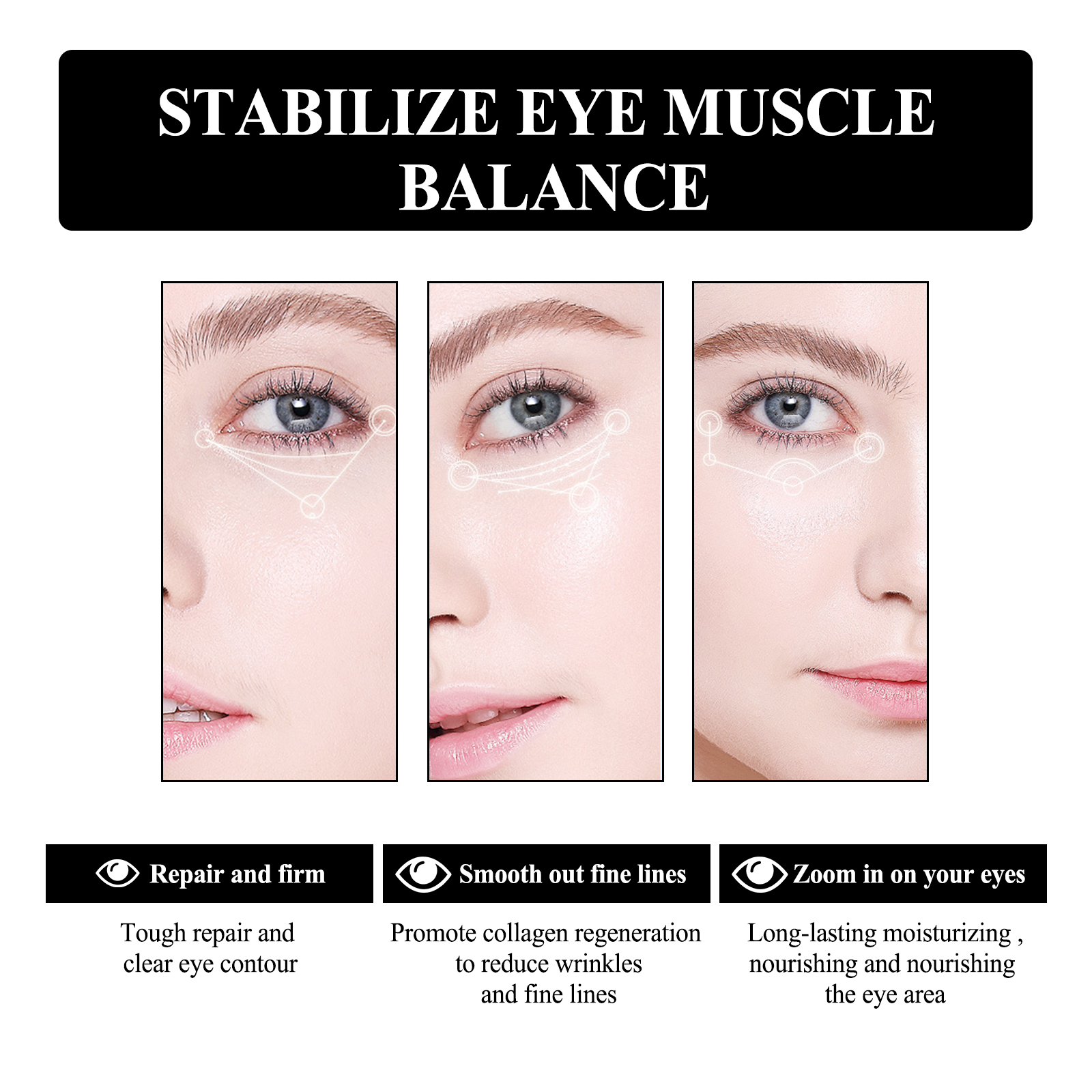 Eye Firming Cream Fades Fine Lines Moisturizes Nourishes Tightens Eye Skin Daily Massage Care