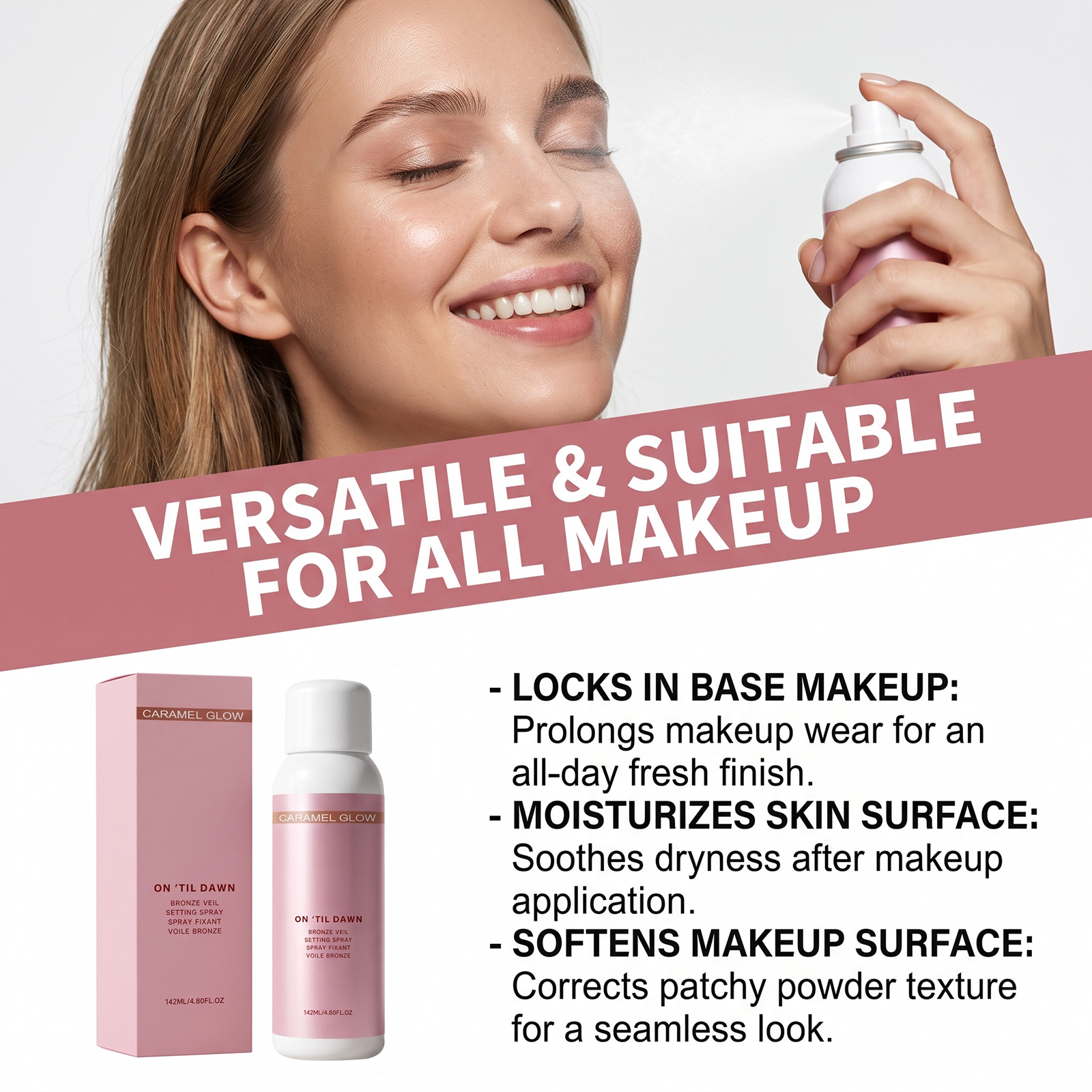 Moisturizing Setting Spray Hydrating Makeup Light Texture Comfort Longwear All Day Fresh Clear Skin State