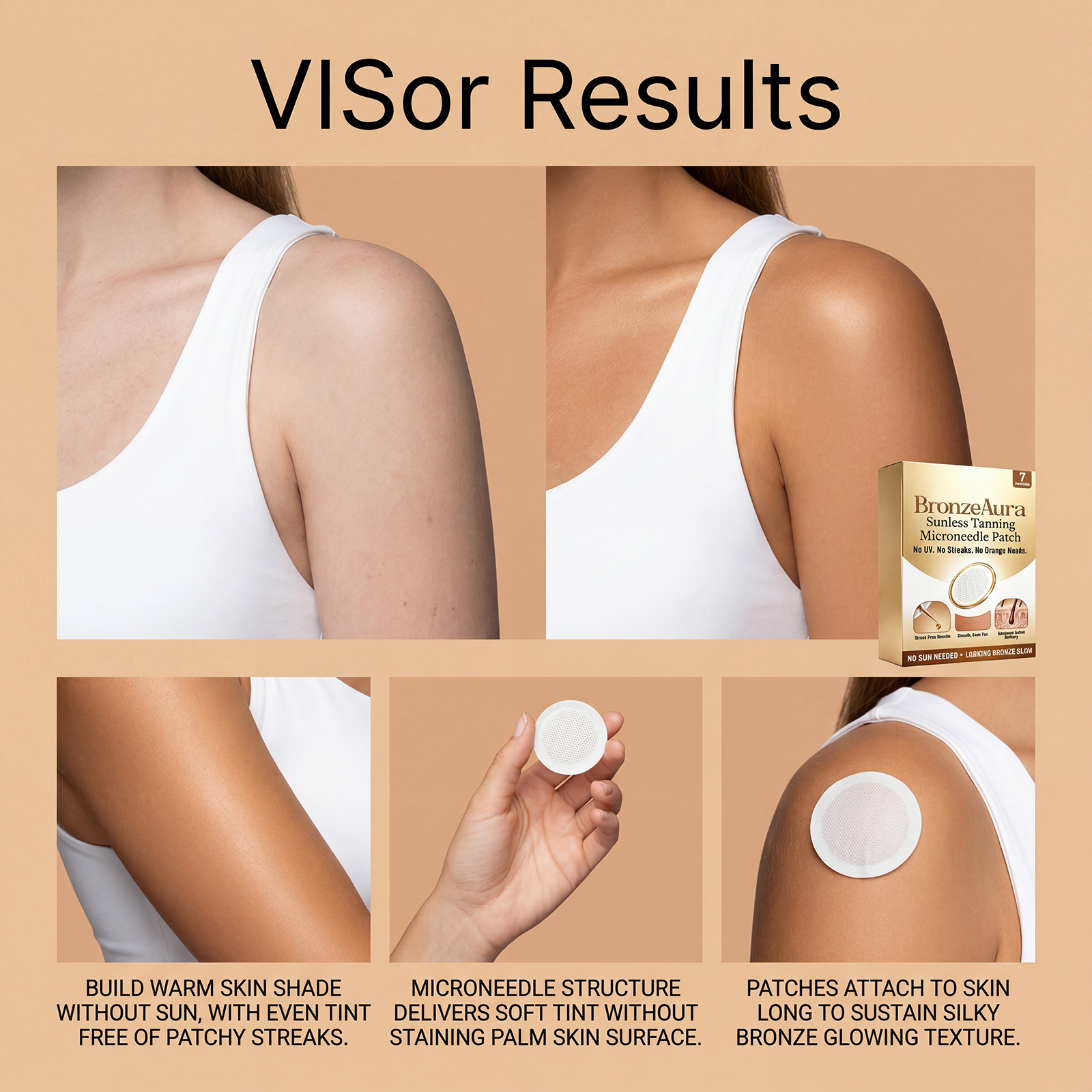 Skin Care Patch Gentle Skin Friendly Breathable Thin Fit Create Natural Bronze Skin Summer Outdoor Convenient Sticker