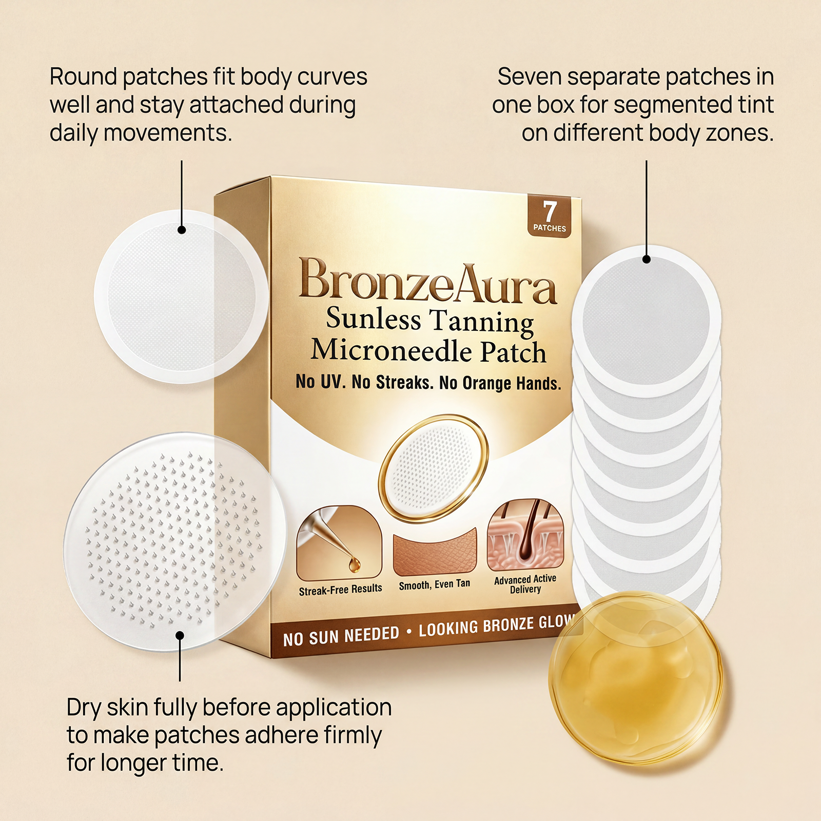 Skin Care Patch Gentle Skin Friendly Breathable Thin Fit Create Natural Bronze Skin Summer Outdoor Convenient Sticker