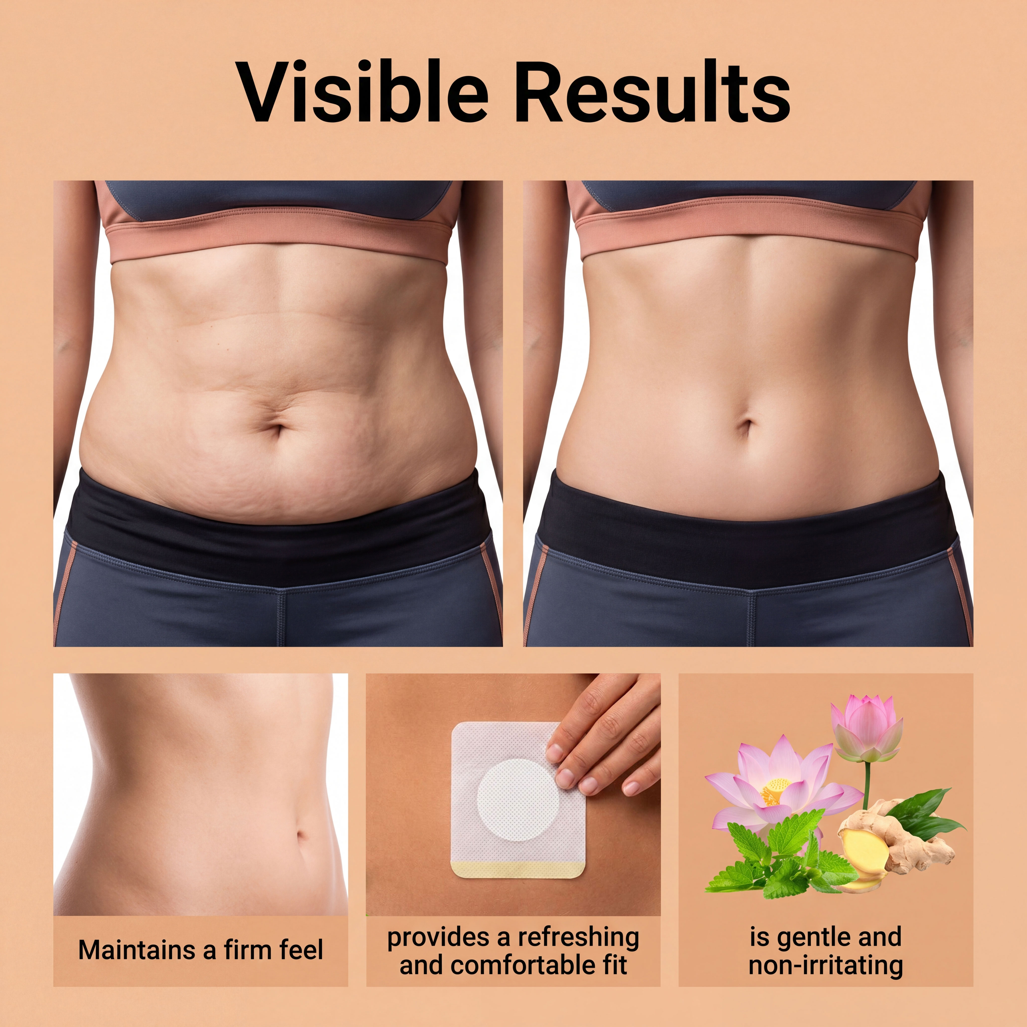 Body Care Patch Slim Figure Gentle Shape Soft Skin Close Fit Daily Portable Sticker