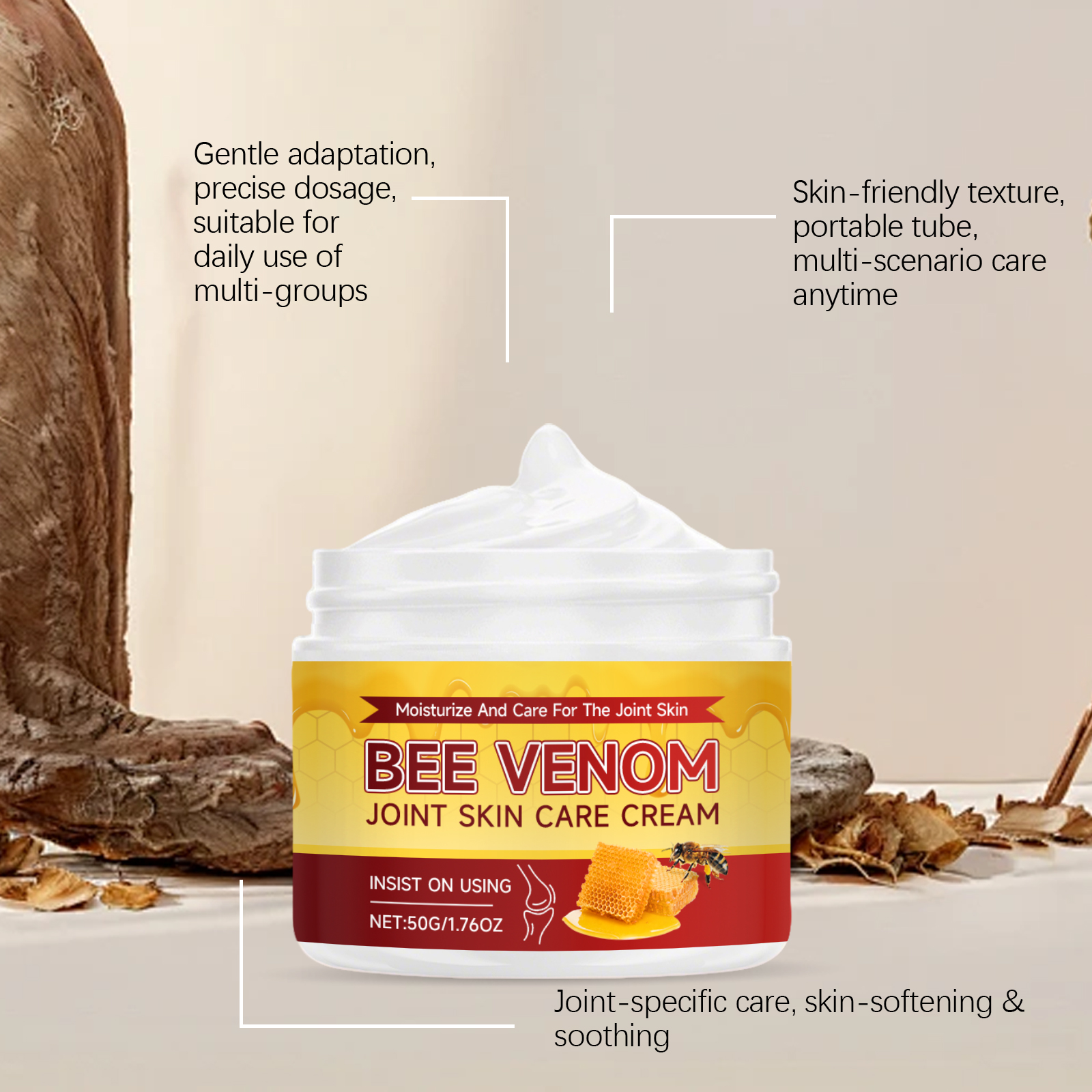 Bee Venom Joint Care Cream Mild Nourishing Refreshing Comfortable Daily Portable Body Joint Care