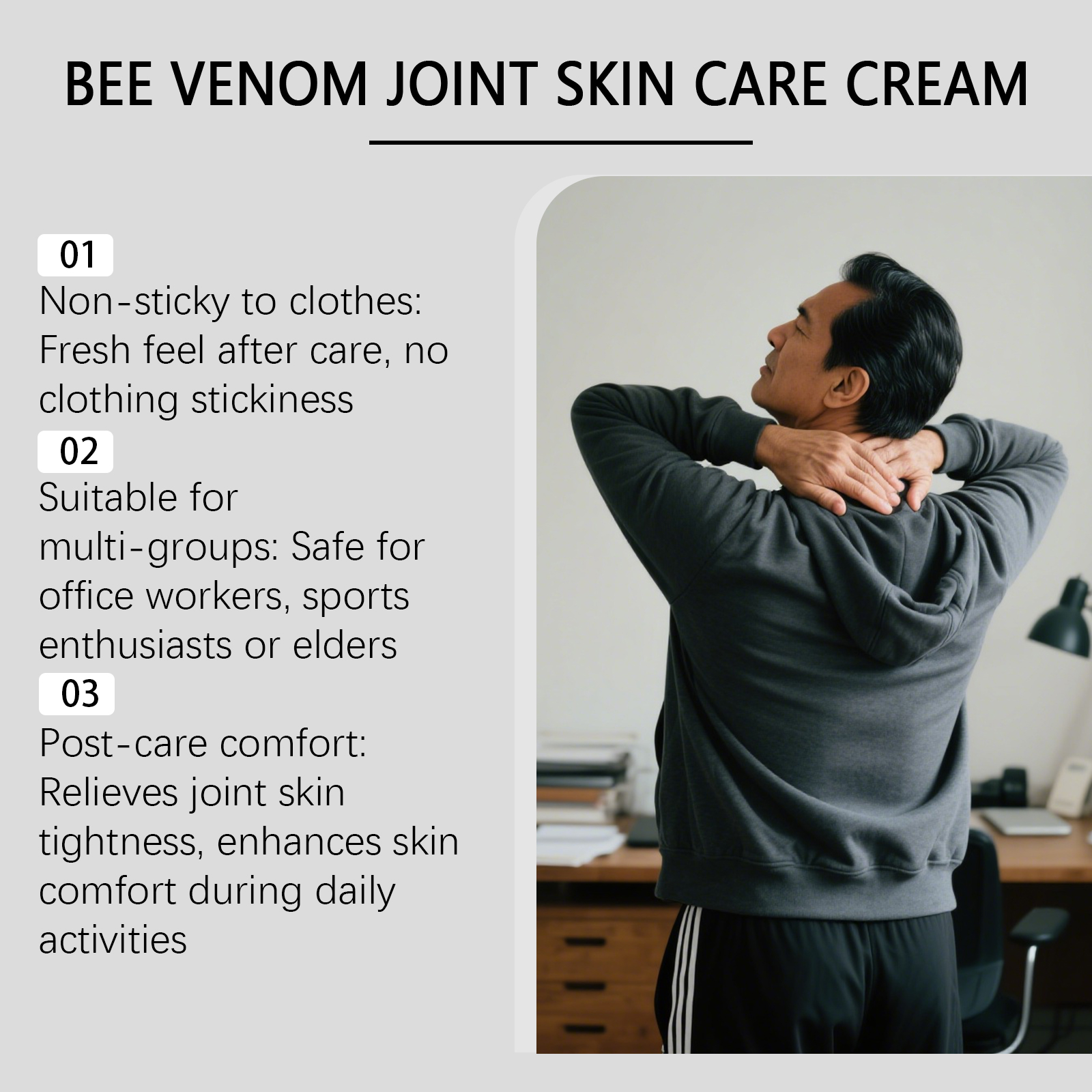 Bee Venom Joint Care Cream Mild Nourishing Refreshing Comfortable Daily Portable Body Joint Care