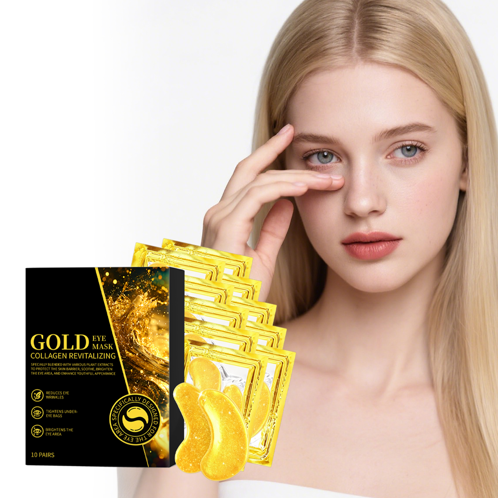 Hydrating Gold Eye Mask Nourishes Moisturizes Smoothes Fine Lines Around Eye Skin