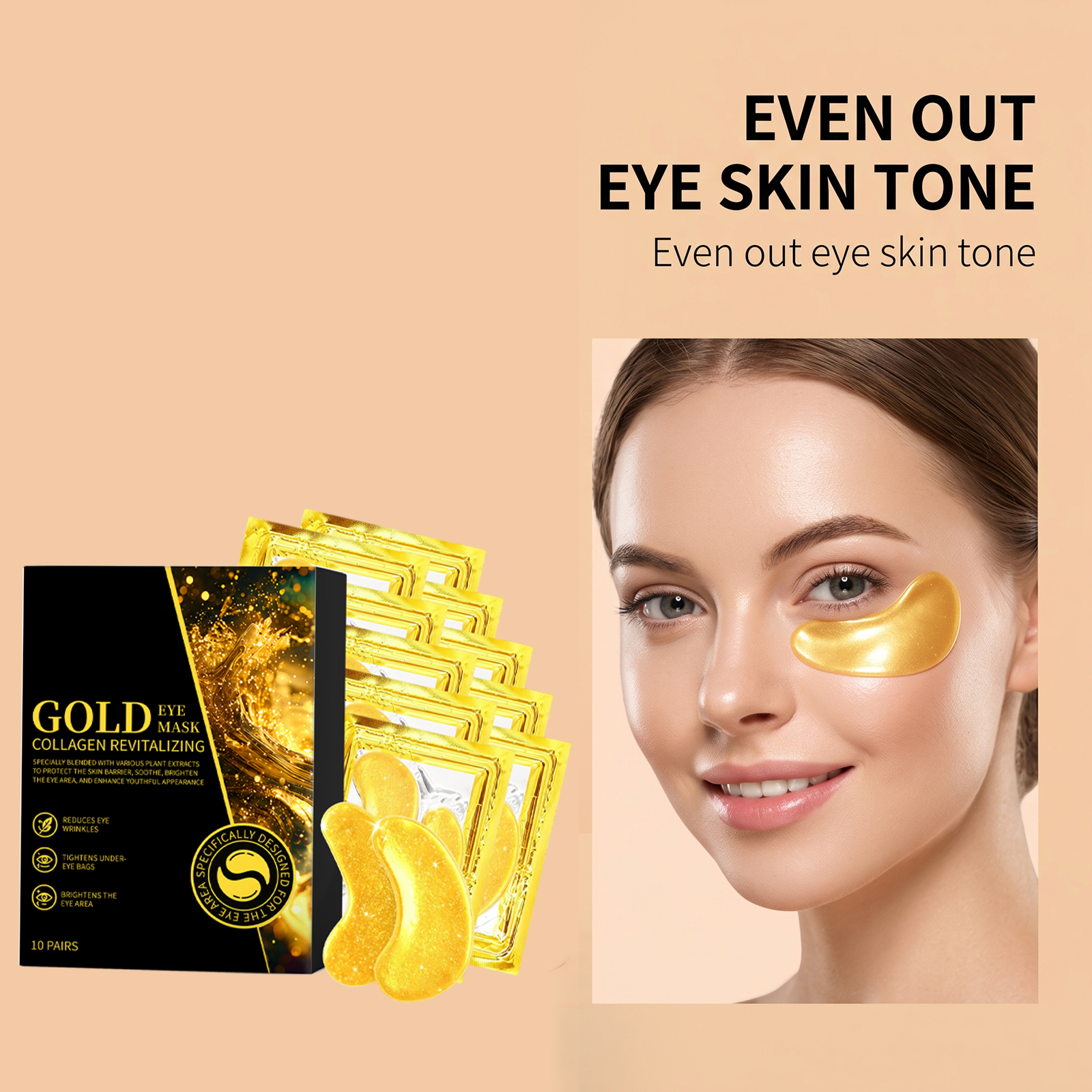 Hydrating Gold Eye Mask Nourishes Moisturizes Smoothes Fine Lines Around Eye Skin