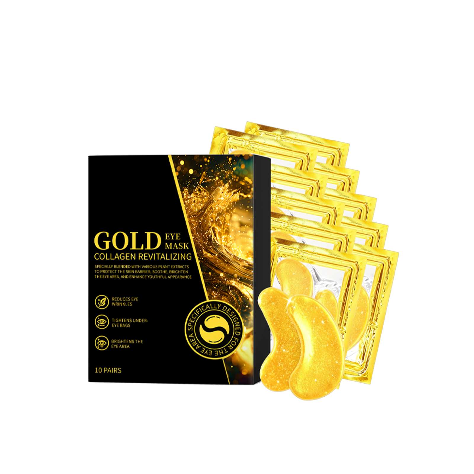 Hydrating Gold Eye Mask Nourishes Moisturizes Smoothes Fine Lines Around Eye Skin