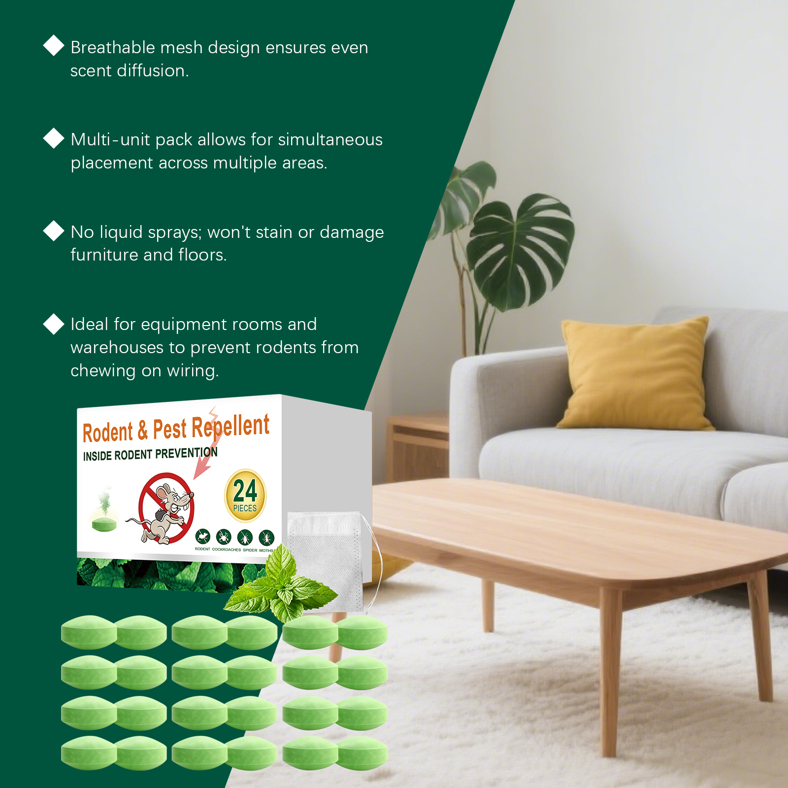 Mouse And Insect Repellent Solid Pellet For Indoor And Outdoor Daily Pest Deterrence