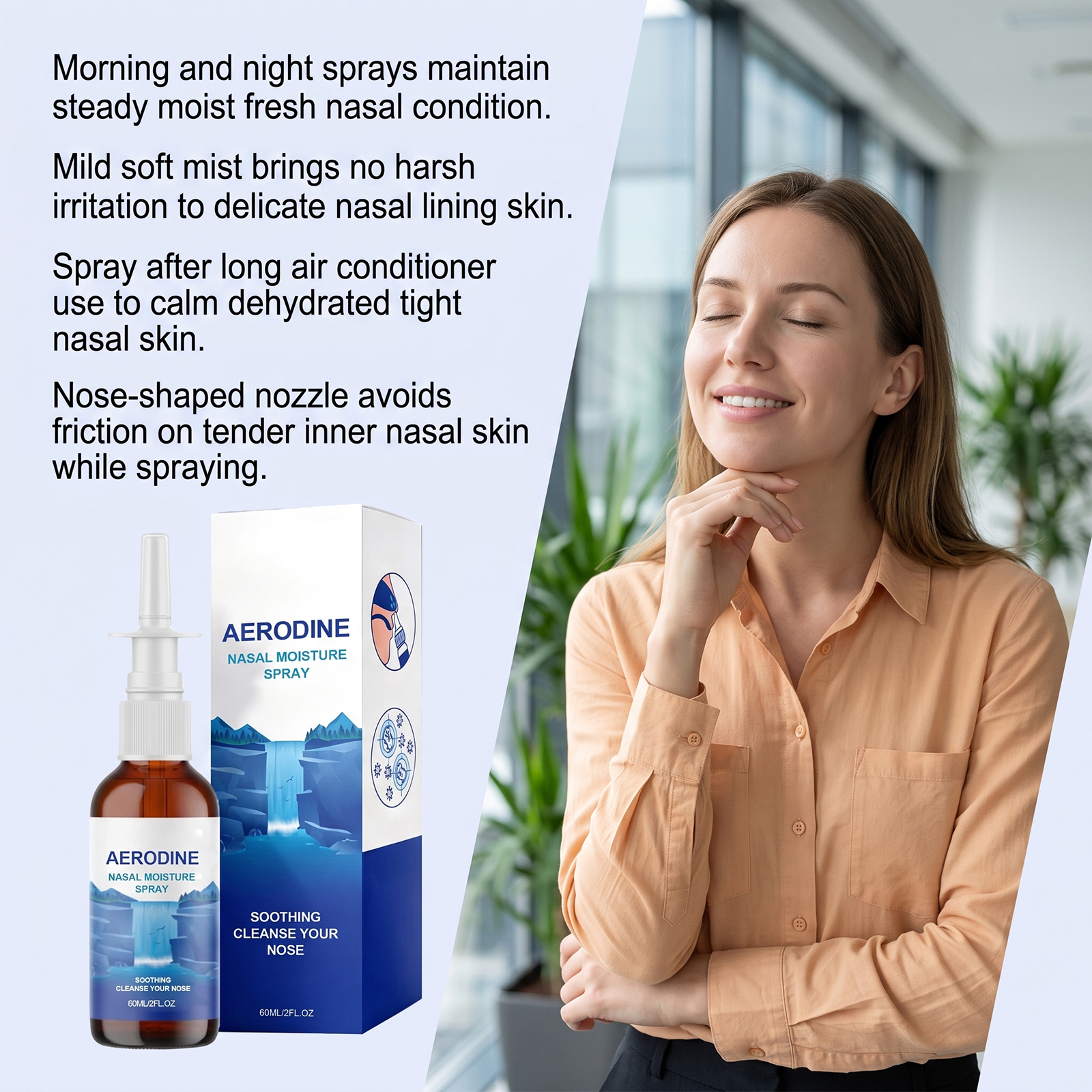 Nasal Cleansing Spray Gentle Mild Comfort Fresh Care Nose Interior Daily Portable Protection