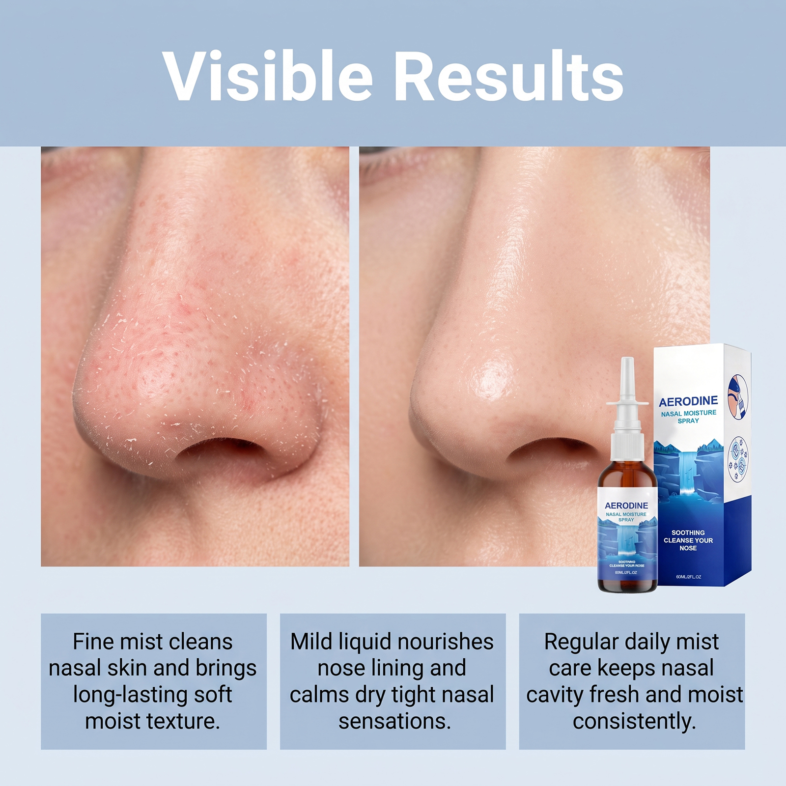 Nasal Cleansing Spray Gentle Mild Comfort Fresh Care Nose Interior Daily Portable Protection