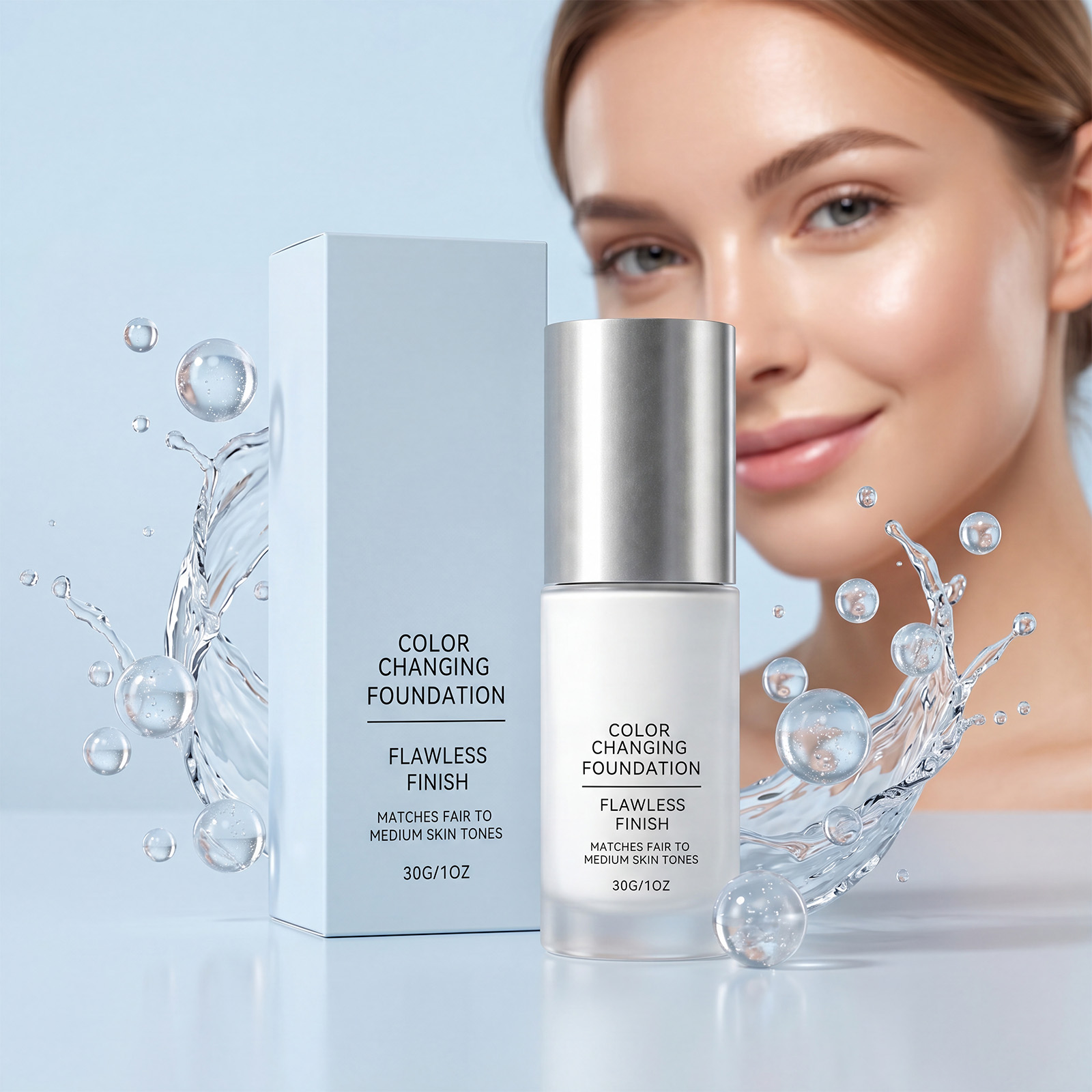 Natural Color Changing Light Makeup Foundation Natural Concealer Moisturizing Transparent Soft Skin Fit Makeup Thin Foundation