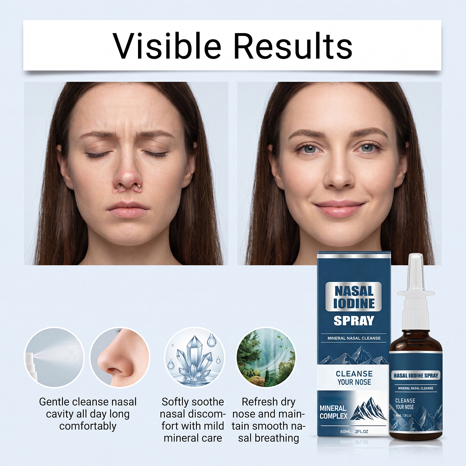 Nasal Gentle Cleansing Spray Household Portable Nasal Wash Daily Moisturizing Care Clean Nose Comfort Sprayer