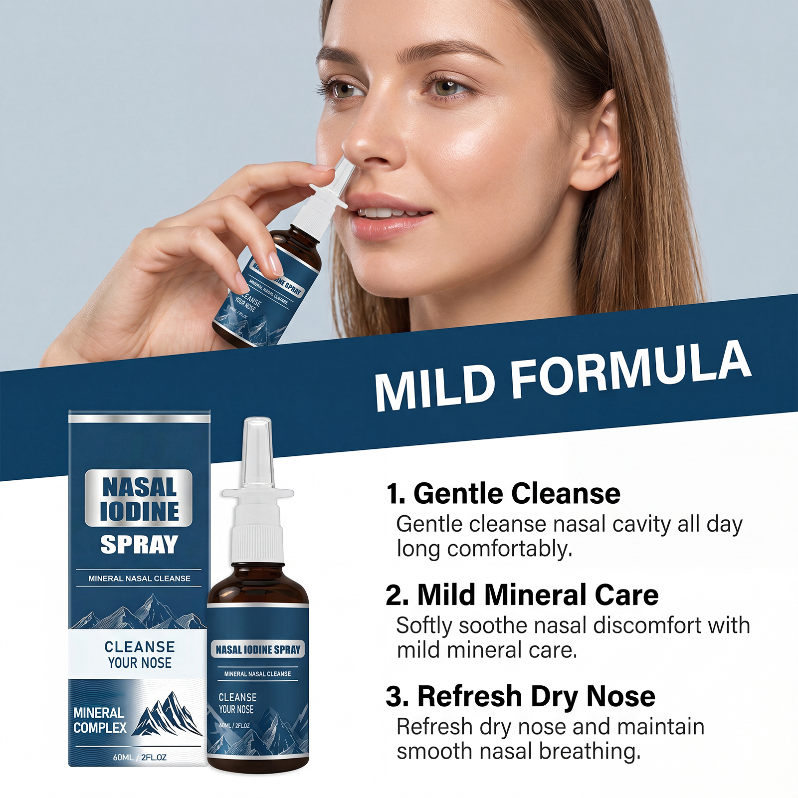 Nasal Gentle Cleansing Spray Household Portable Nasal Wash Daily Moisturizing Care Clean Nose Comfort Sprayer
