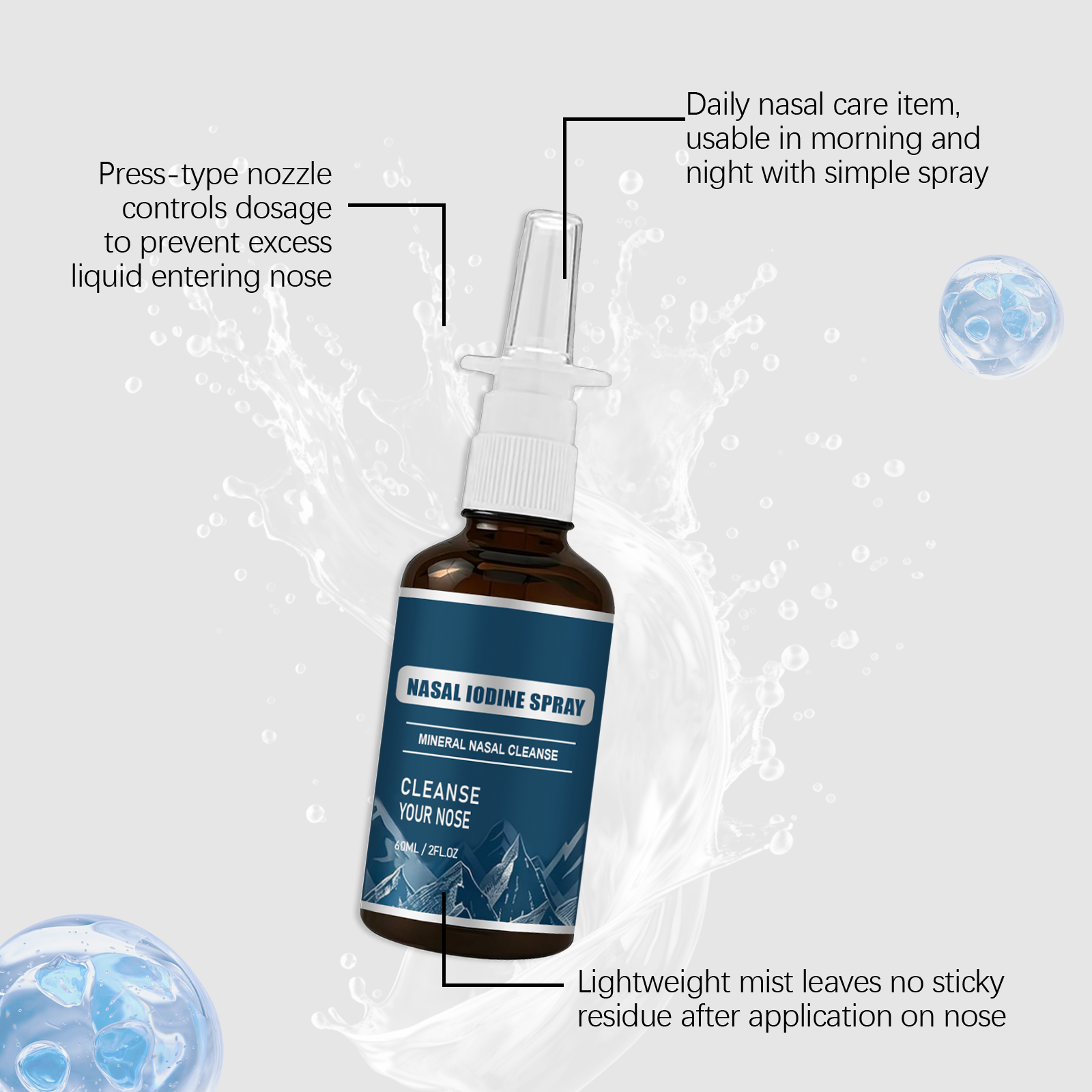 Nasal Gentle Cleansing Spray Household Portable Nasal Wash Daily Moisturizing Care Clean Nose Comfort Sprayer