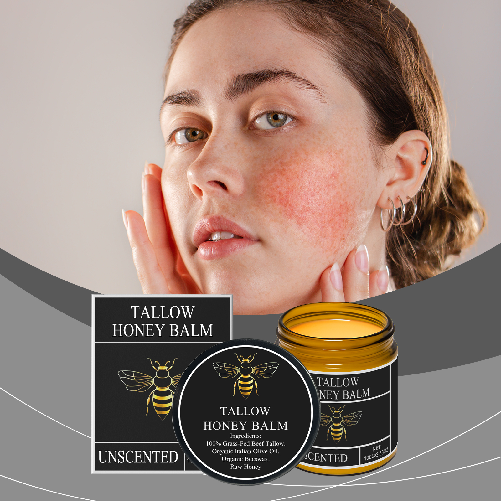 Honey Tallow Moisturizing Cream Nourish Protect Skin Elastic Hydrate Skin Daily Care Smear Cream