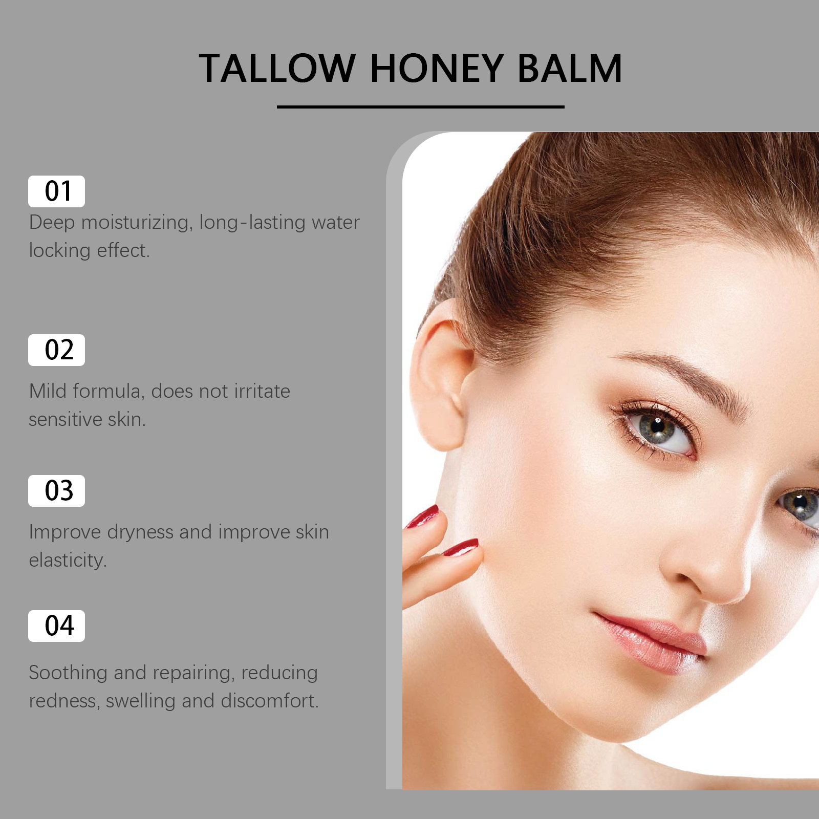 Honey Tallow Moisturizing Cream Nourish Protect Skin Elastic Hydrate Skin Daily Care Smear Cream