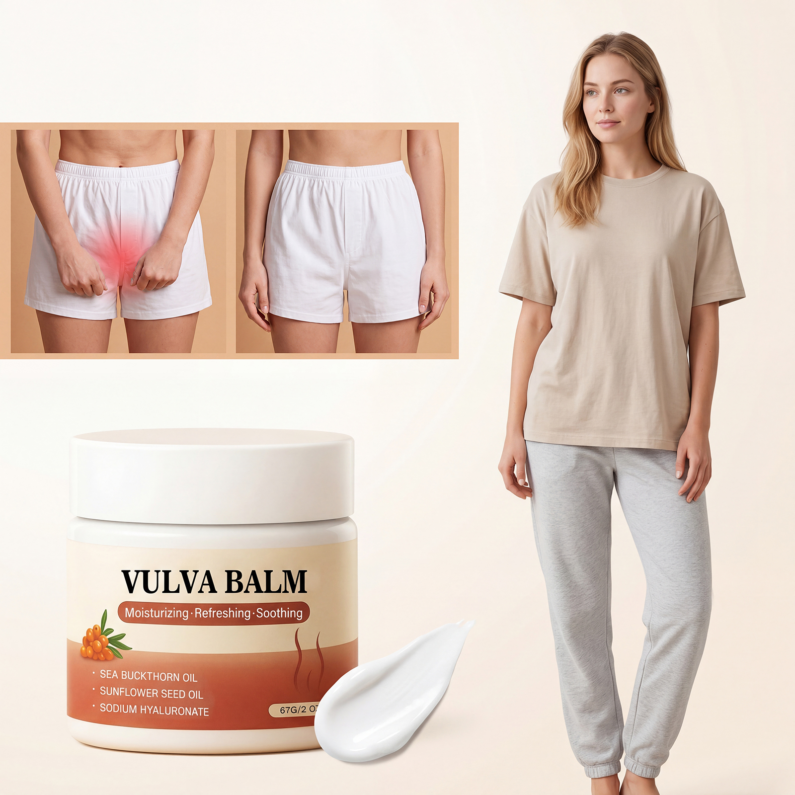 Female Intimate Care Ointment With Sodium Hyaluronate Light Hydrating Daily Comfort After Shower